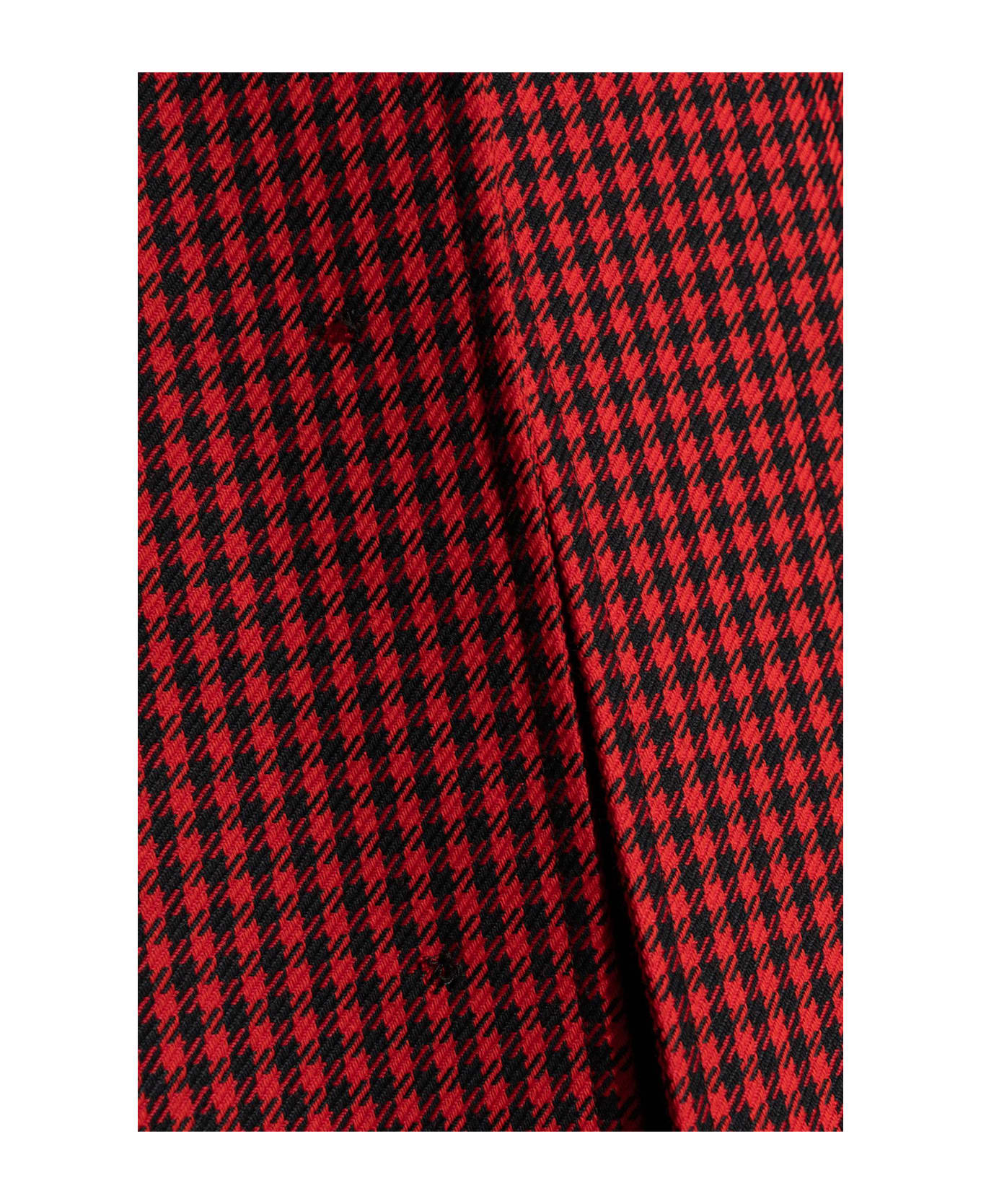 Balenciaga Coat With Houndstooth Pattern - Red
