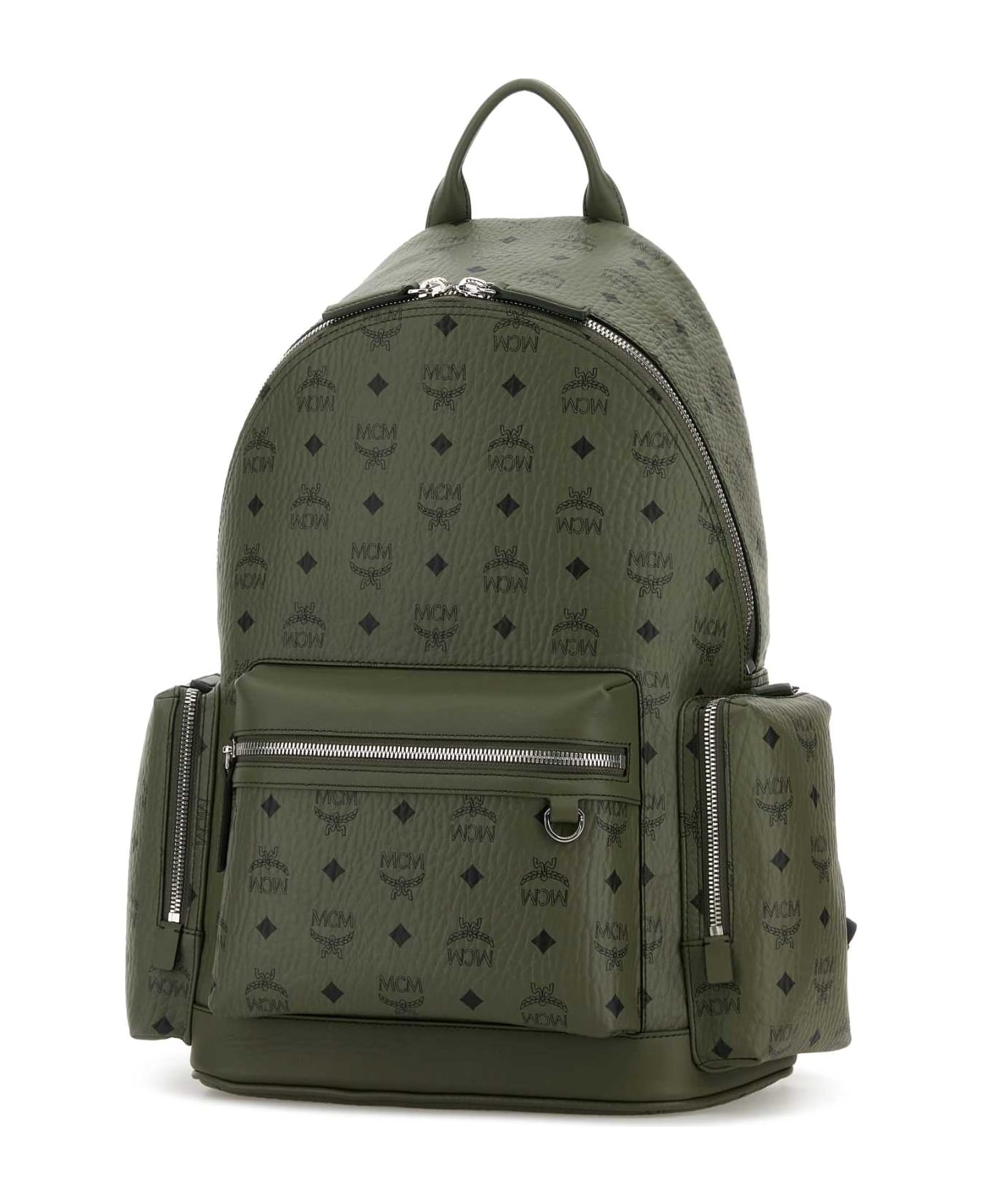 MCM Printed Canvas Stark Backpack - KHAKIMOSS