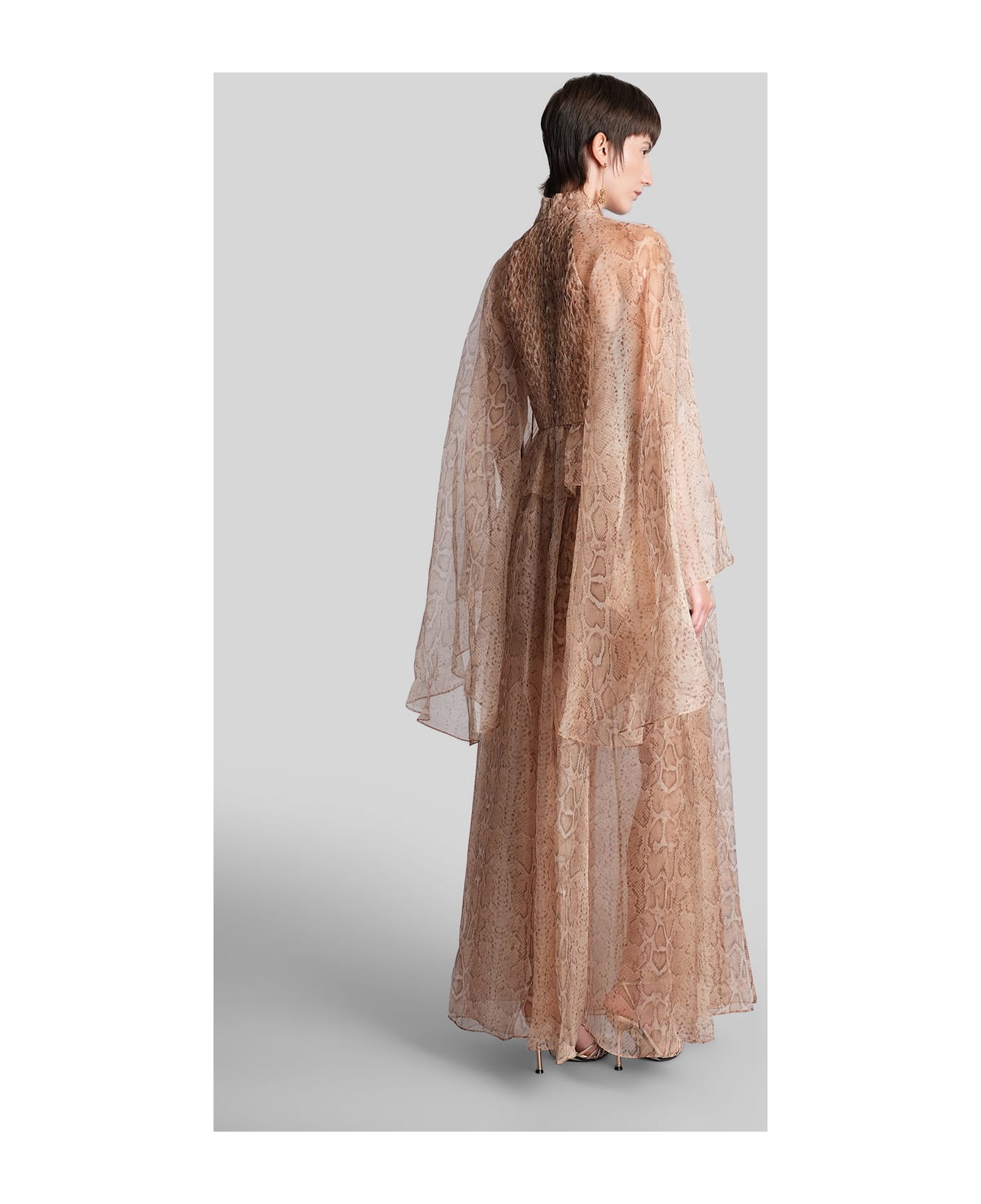 Zimmermann Long Dress In Beige Silk - beige