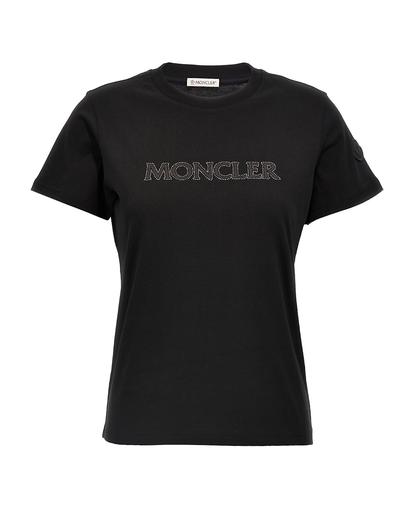 Moncler Rhinestone Logo T-shirt - Black