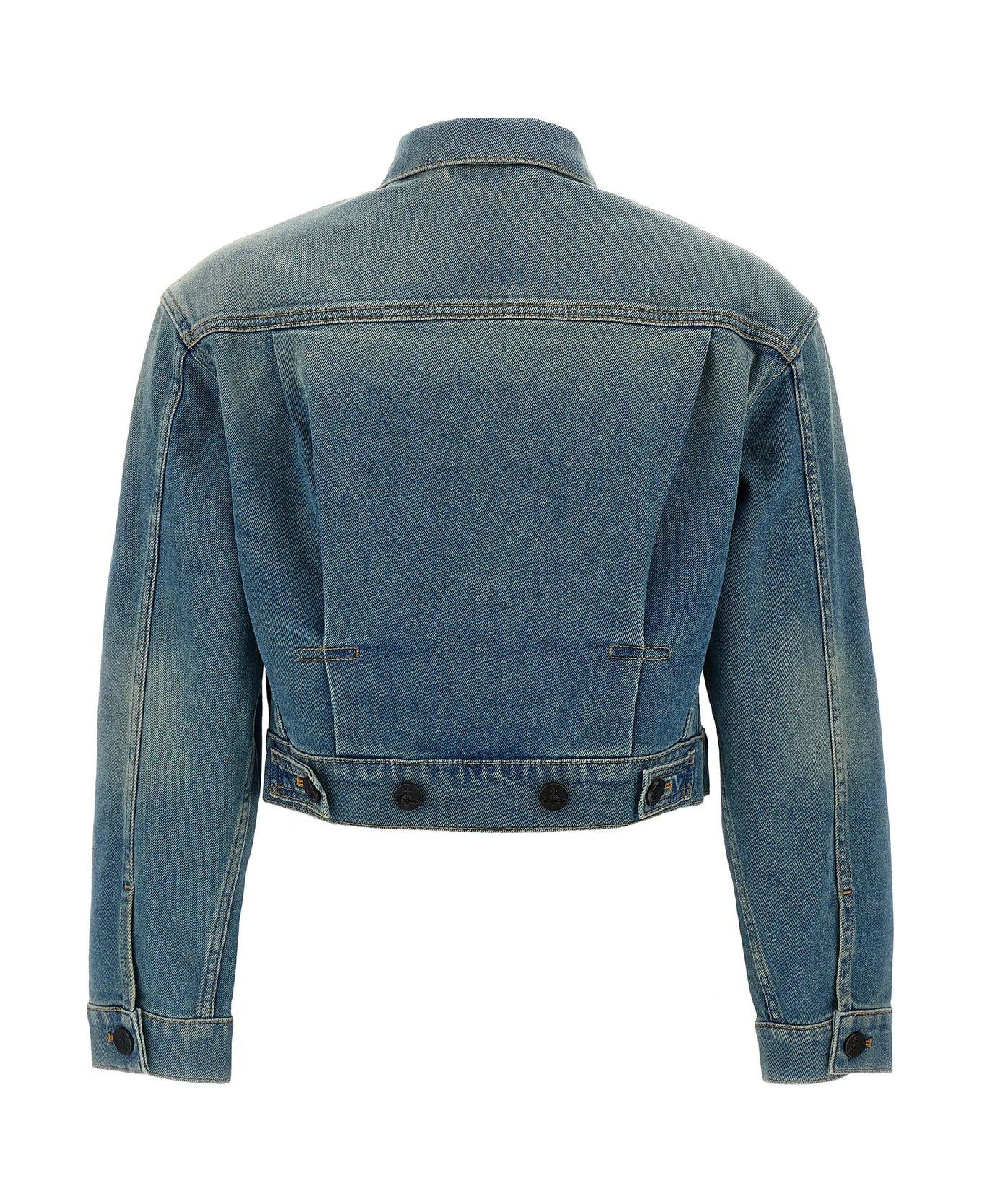 Vivienne Westwood Marlene Buttoned Cropped Jacket - Blue