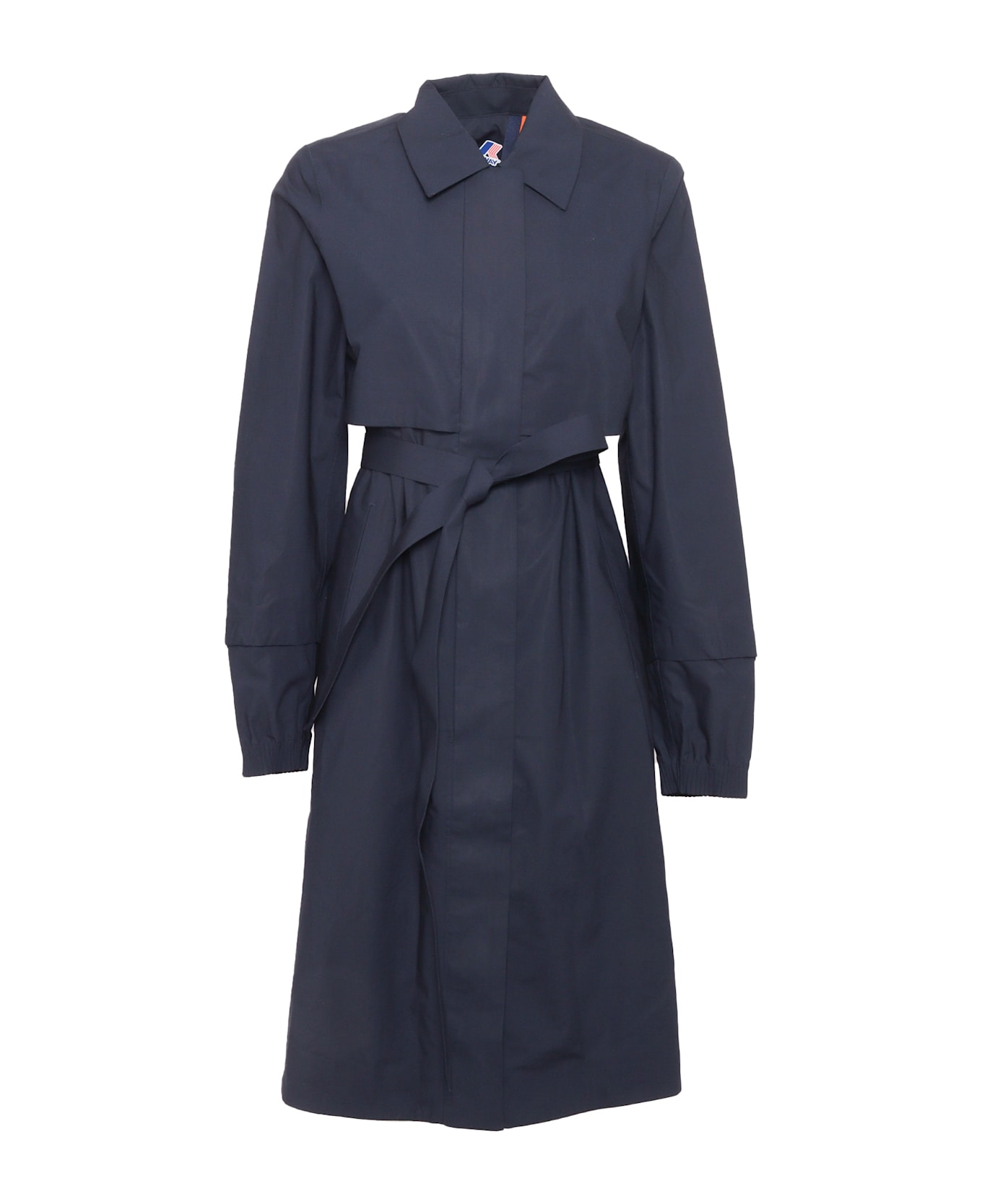 K-Way Jesy 3l Poplin Long Down Jacket - BLUE