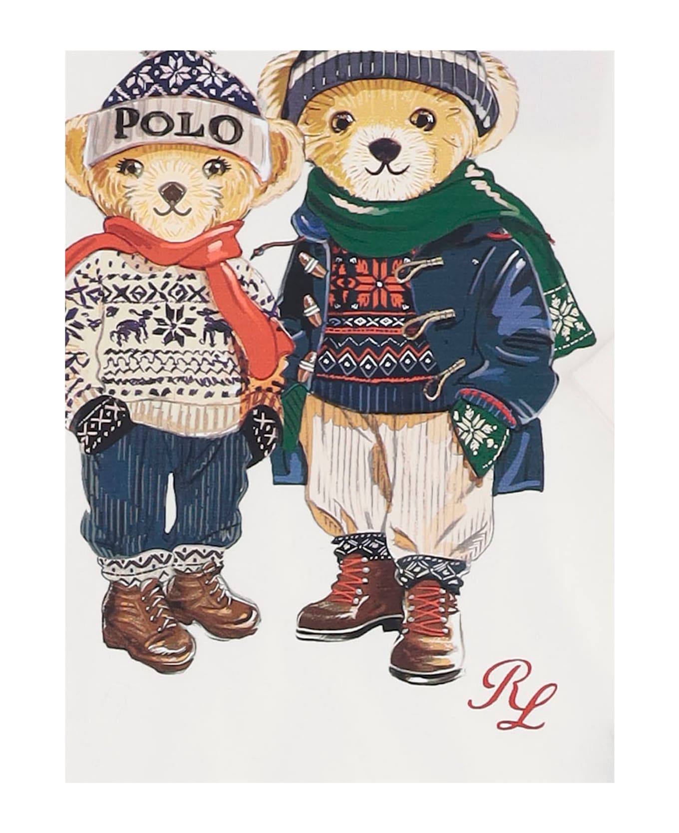 Ralph Lauren Cotton T-shirt With Polo Bear Pattern - White