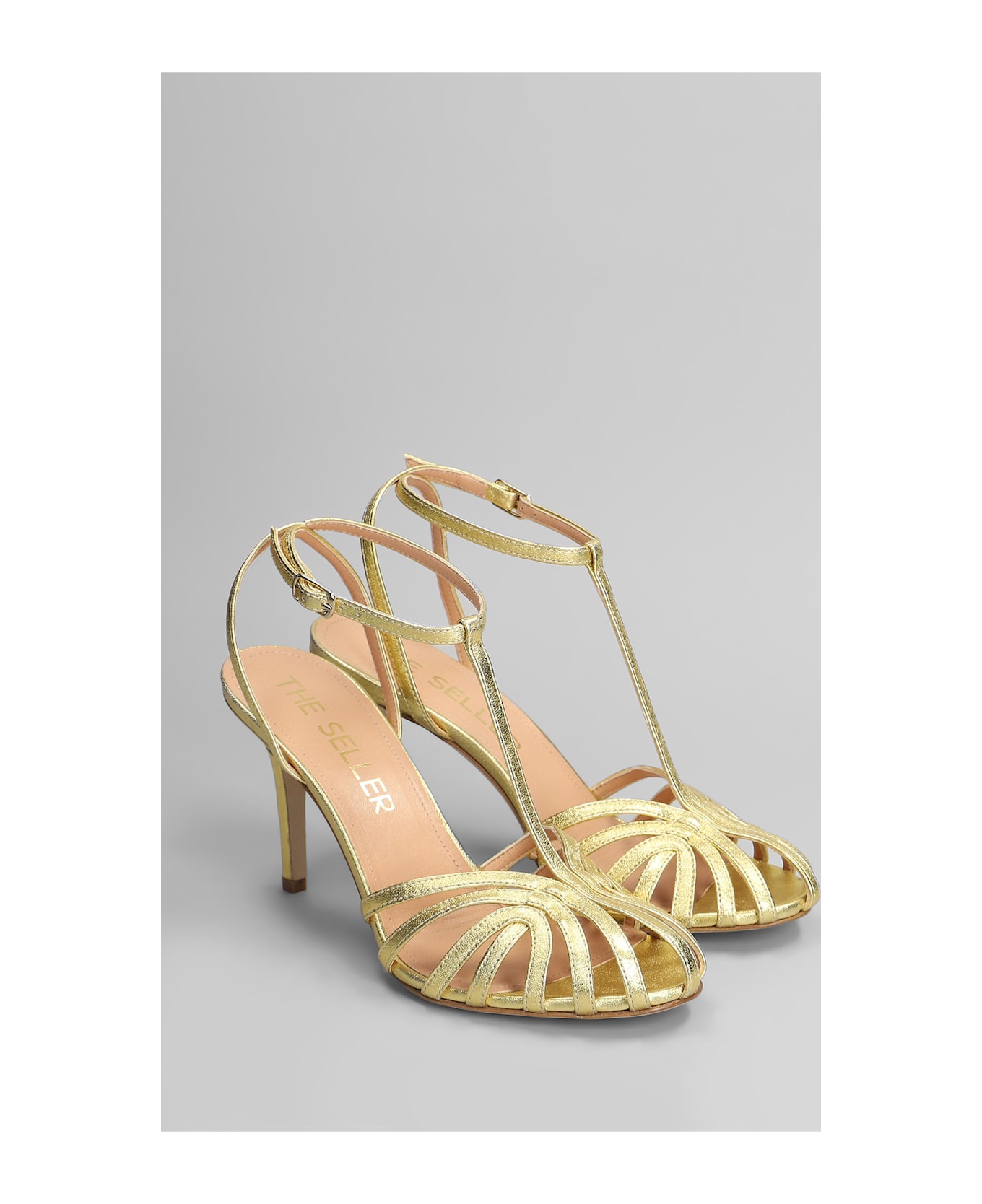 The Seller Sandals In Gold Leather - gold