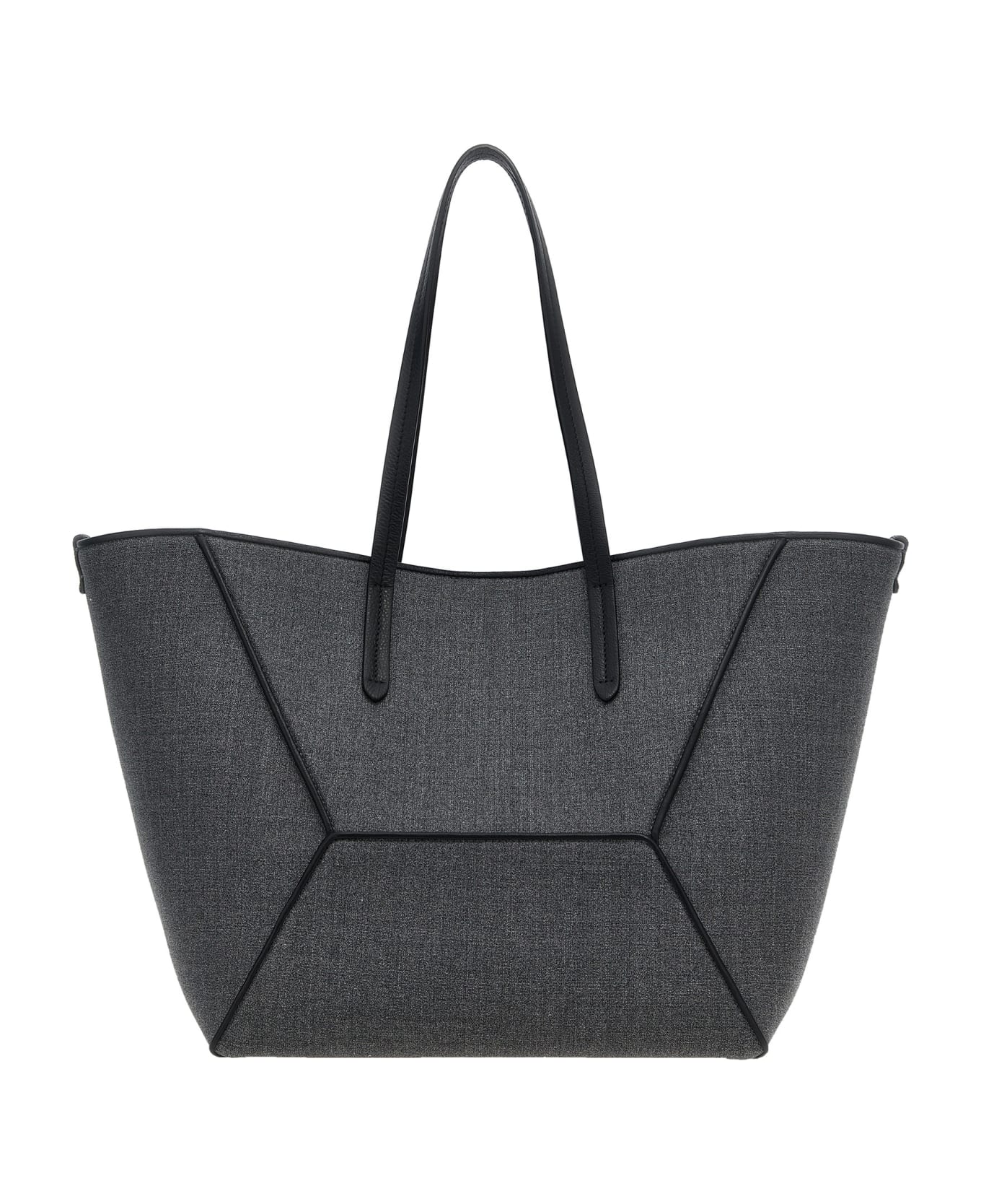 Brunello Cucinelli 'monile' Shopping Bag - Gray