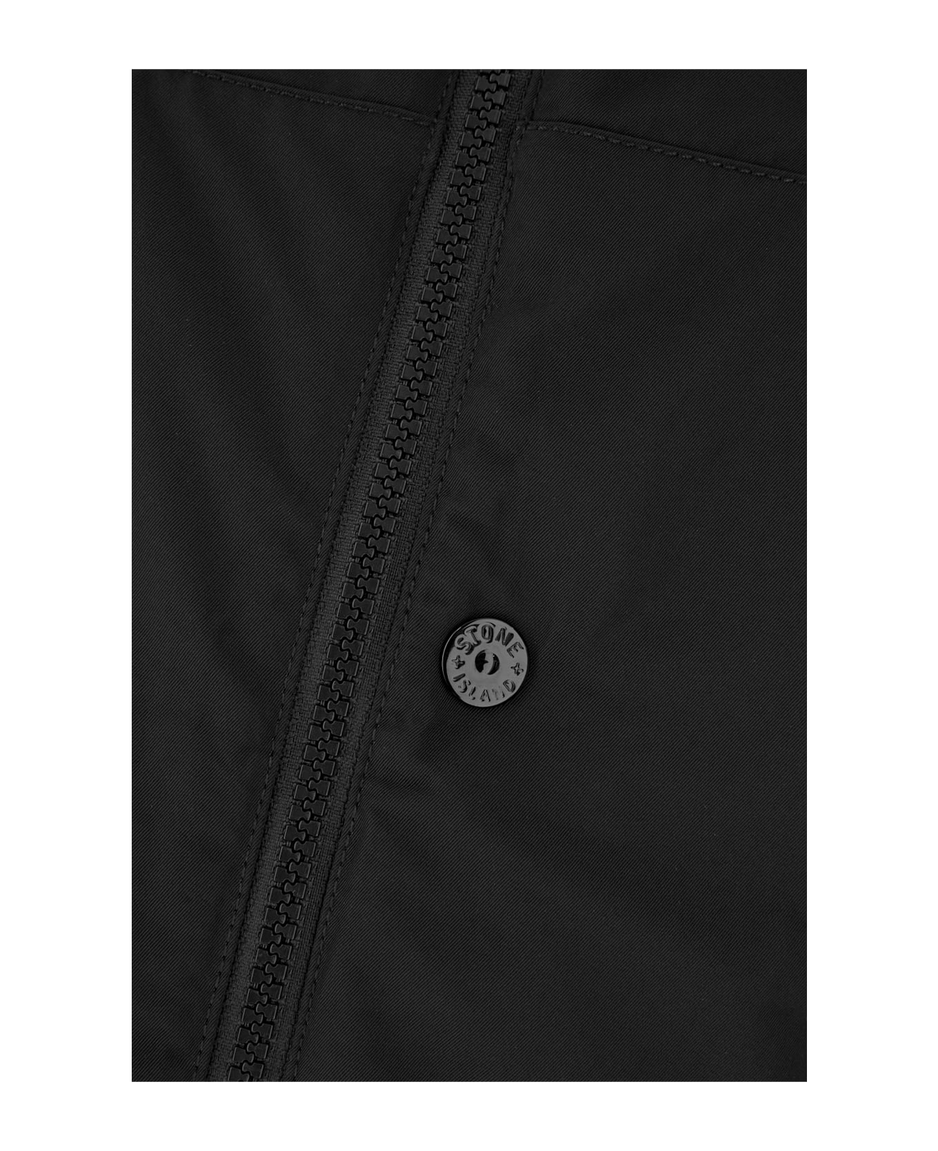 Stone Island Black Polyester Padded Jacket - BLACK