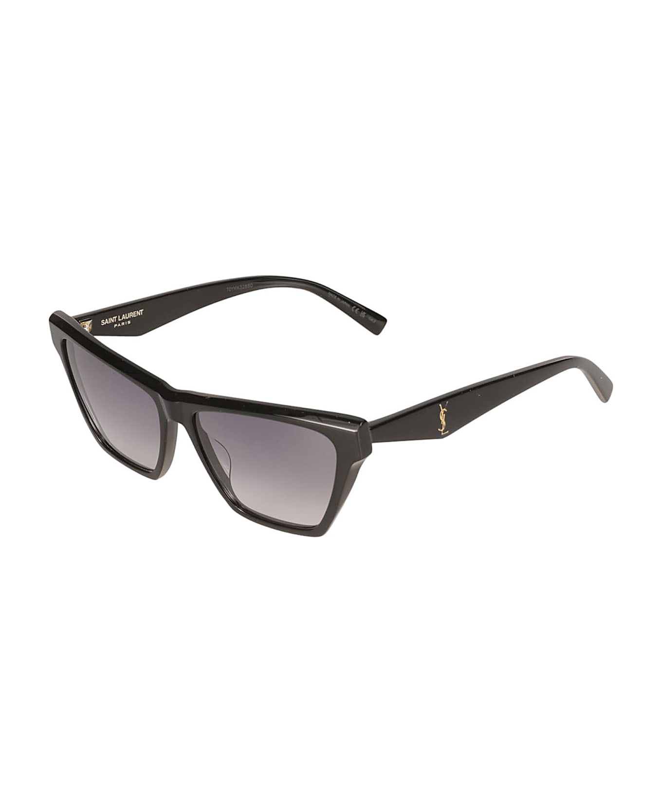 Saint Laurent Eyewear Ysl Plaque Square Frame Sunglasses - Black/Grey