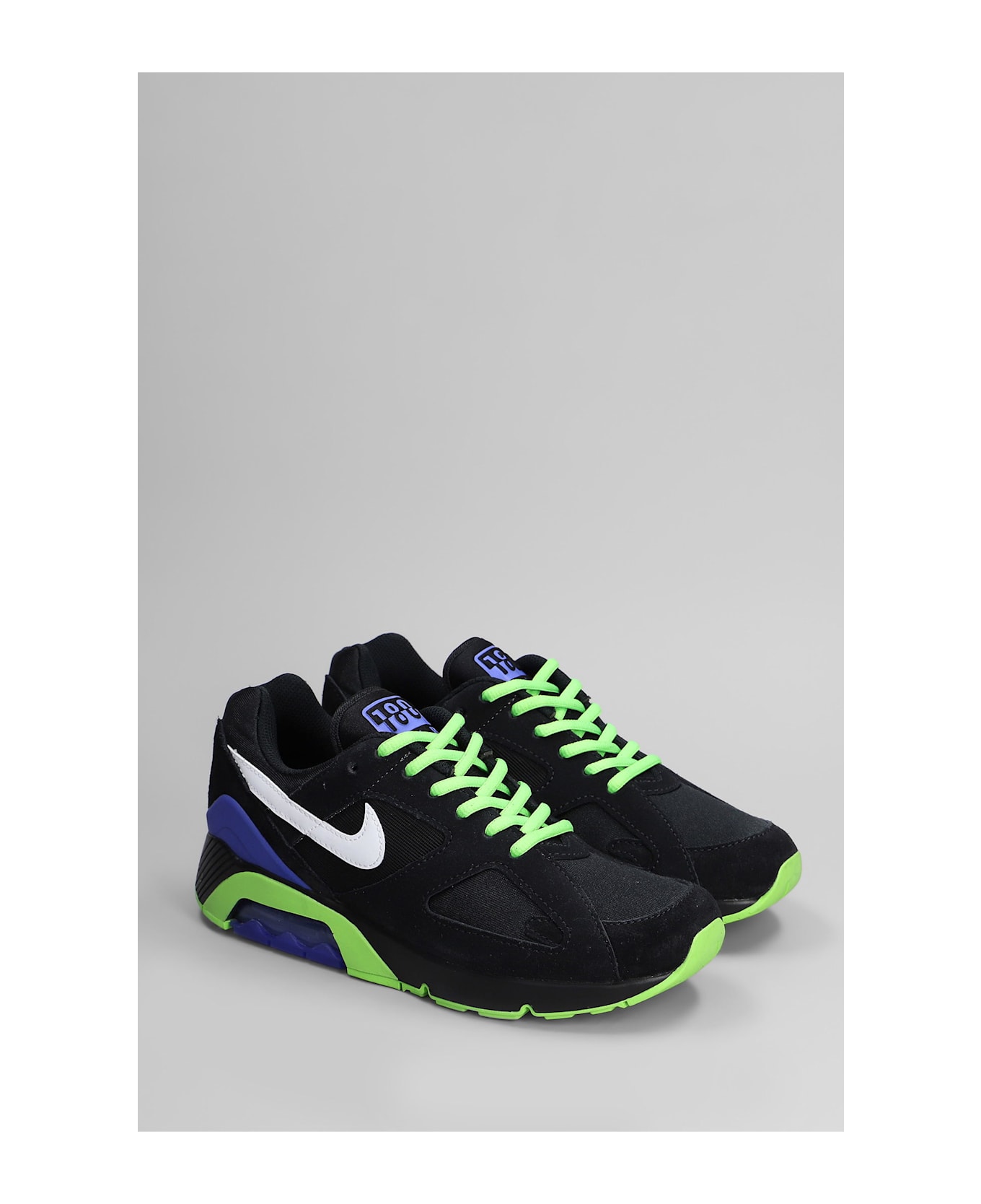 Nike Air 180 Qs Sneakers In Black Suede And Fabric - black