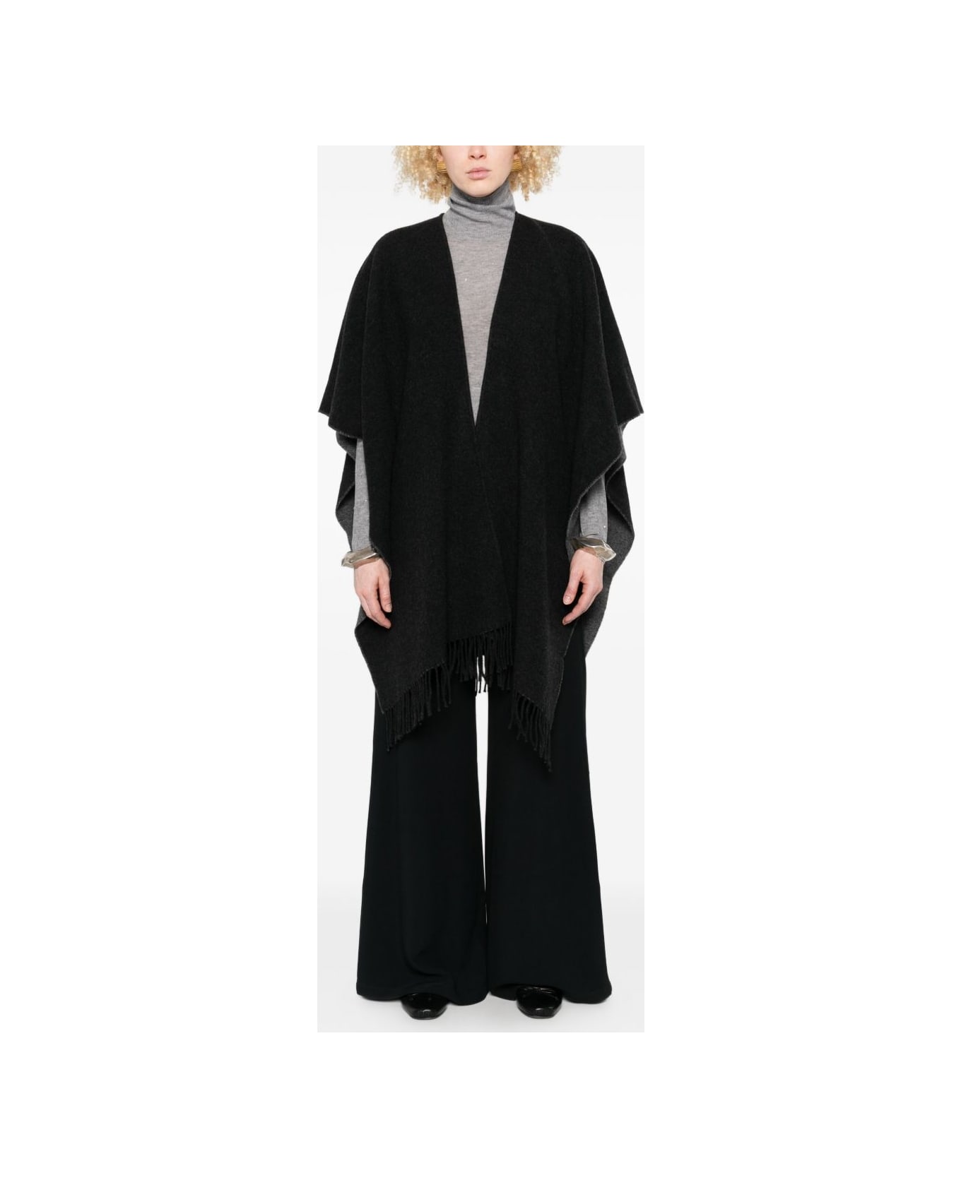 Fabiana Filippi Wool Poncho - Grey