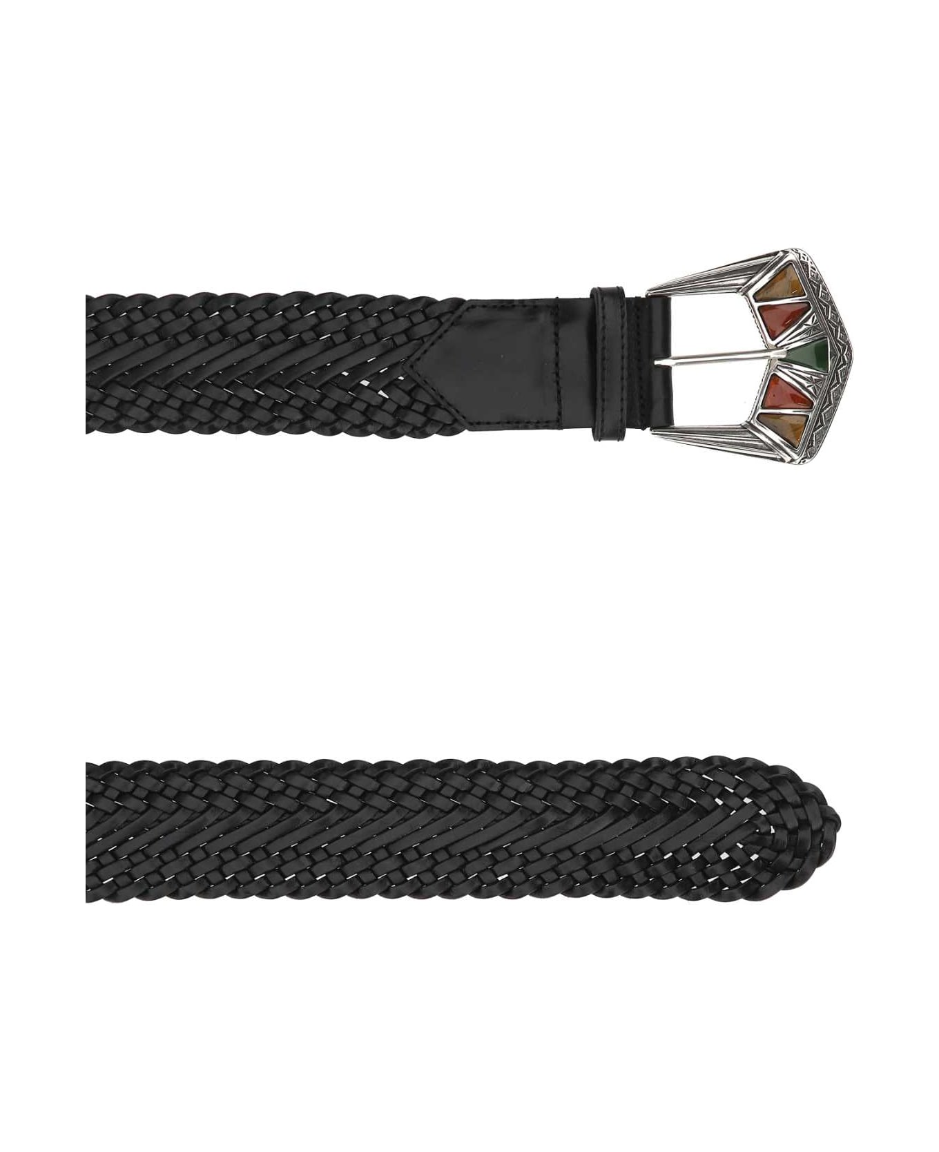 Etro Black Leather Belt - 0001