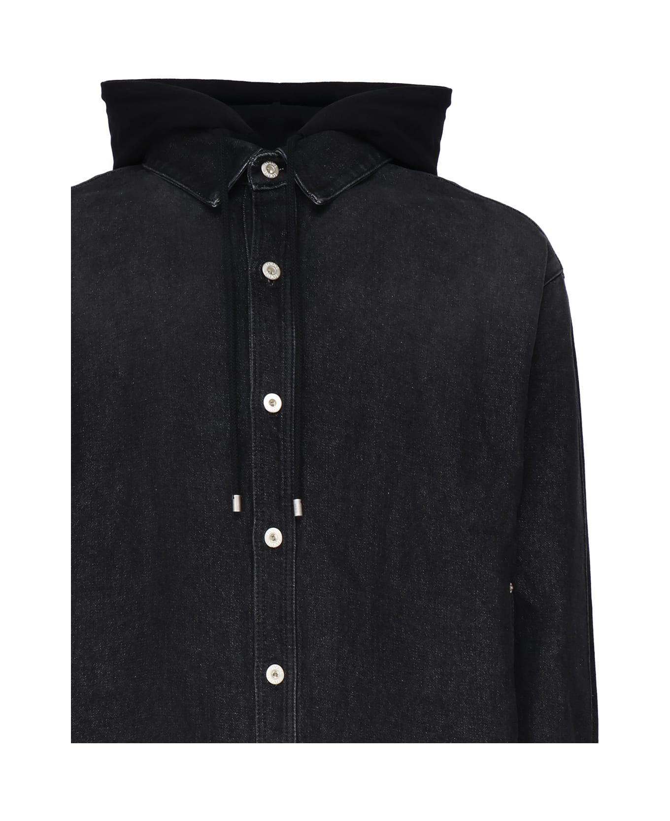 Loewe Hooded Jacket In Denim - Washed Black
