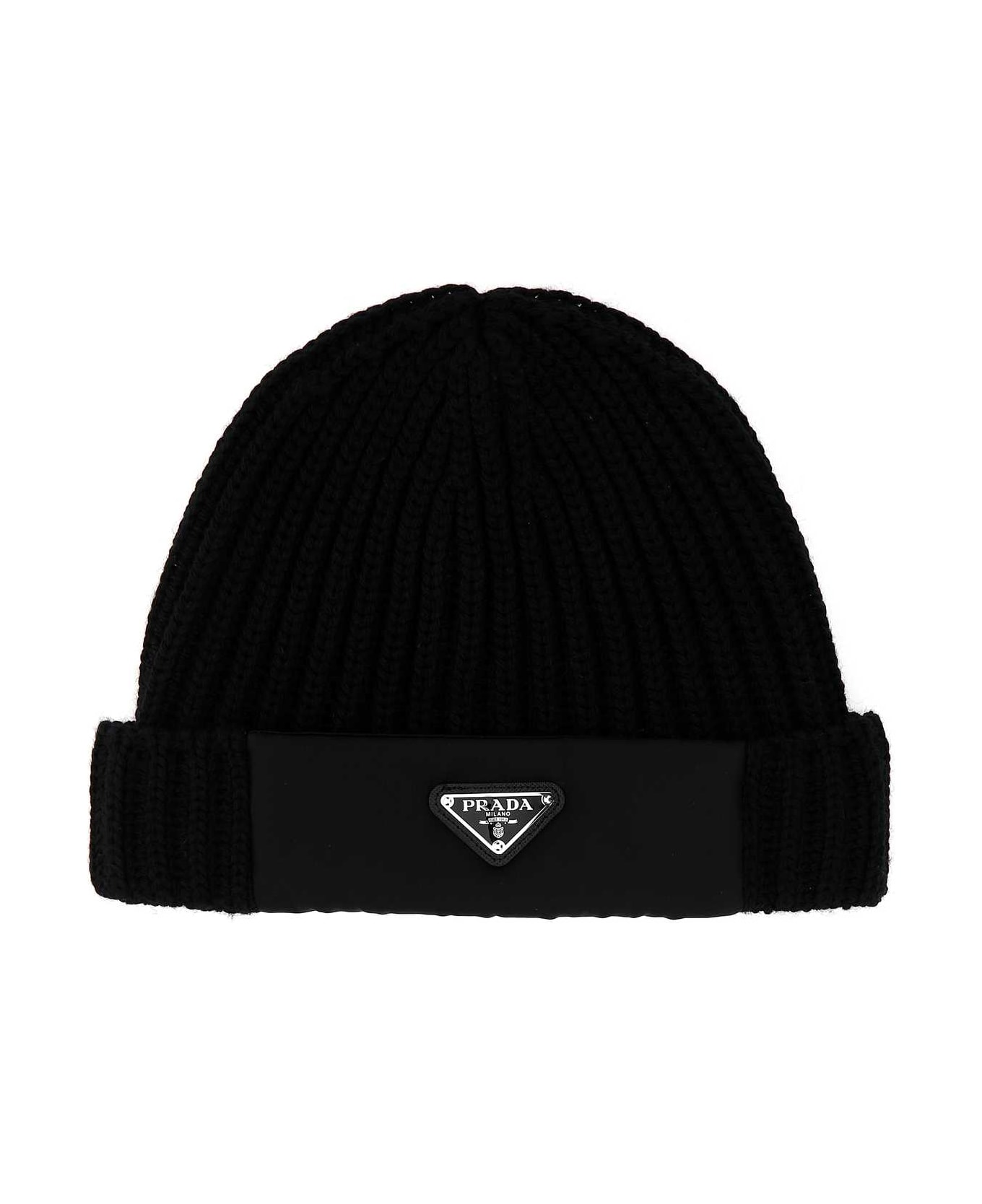 Prada Black Wool Beanie Hat - F0002 デジタルアクセサリー