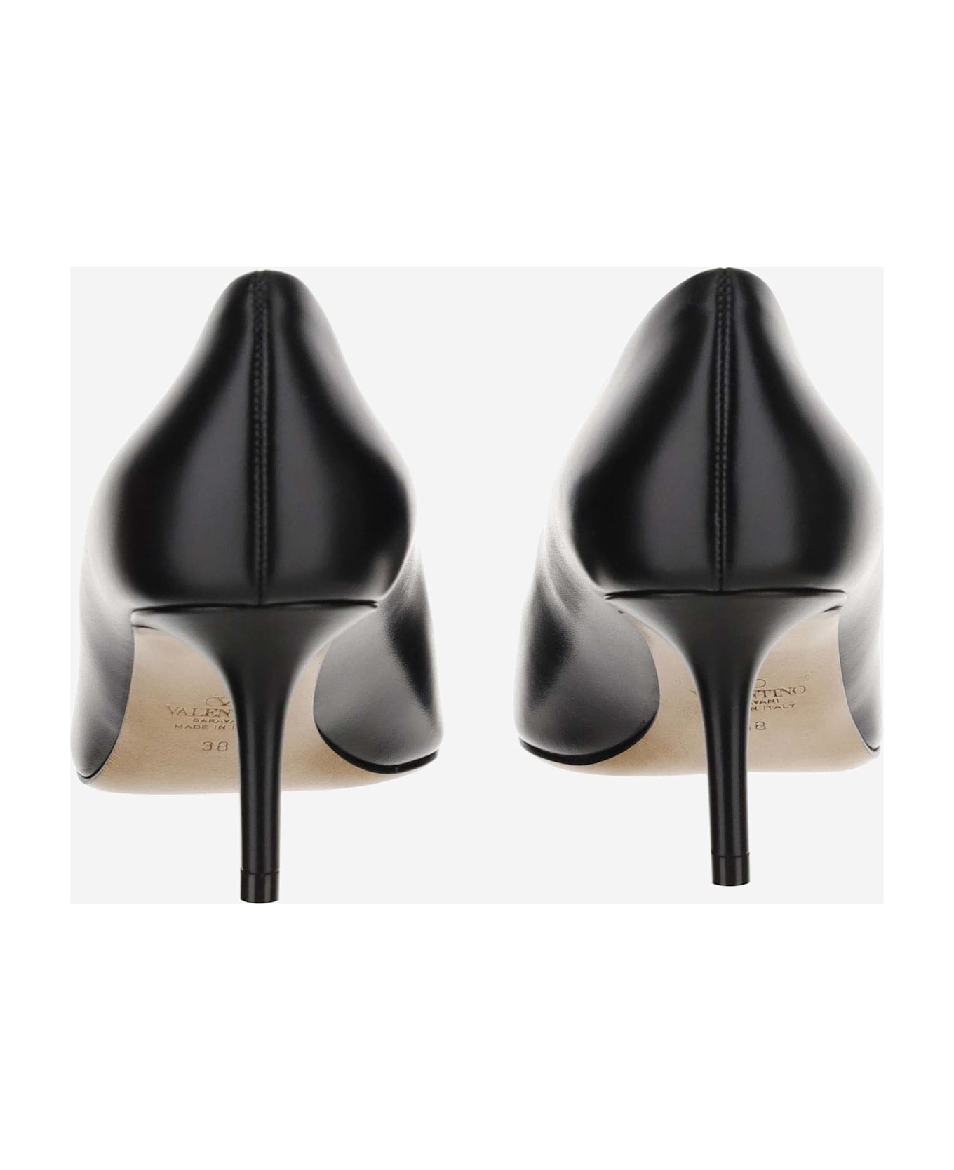 Valentino Garavani Leather Stiletto Heel - Black