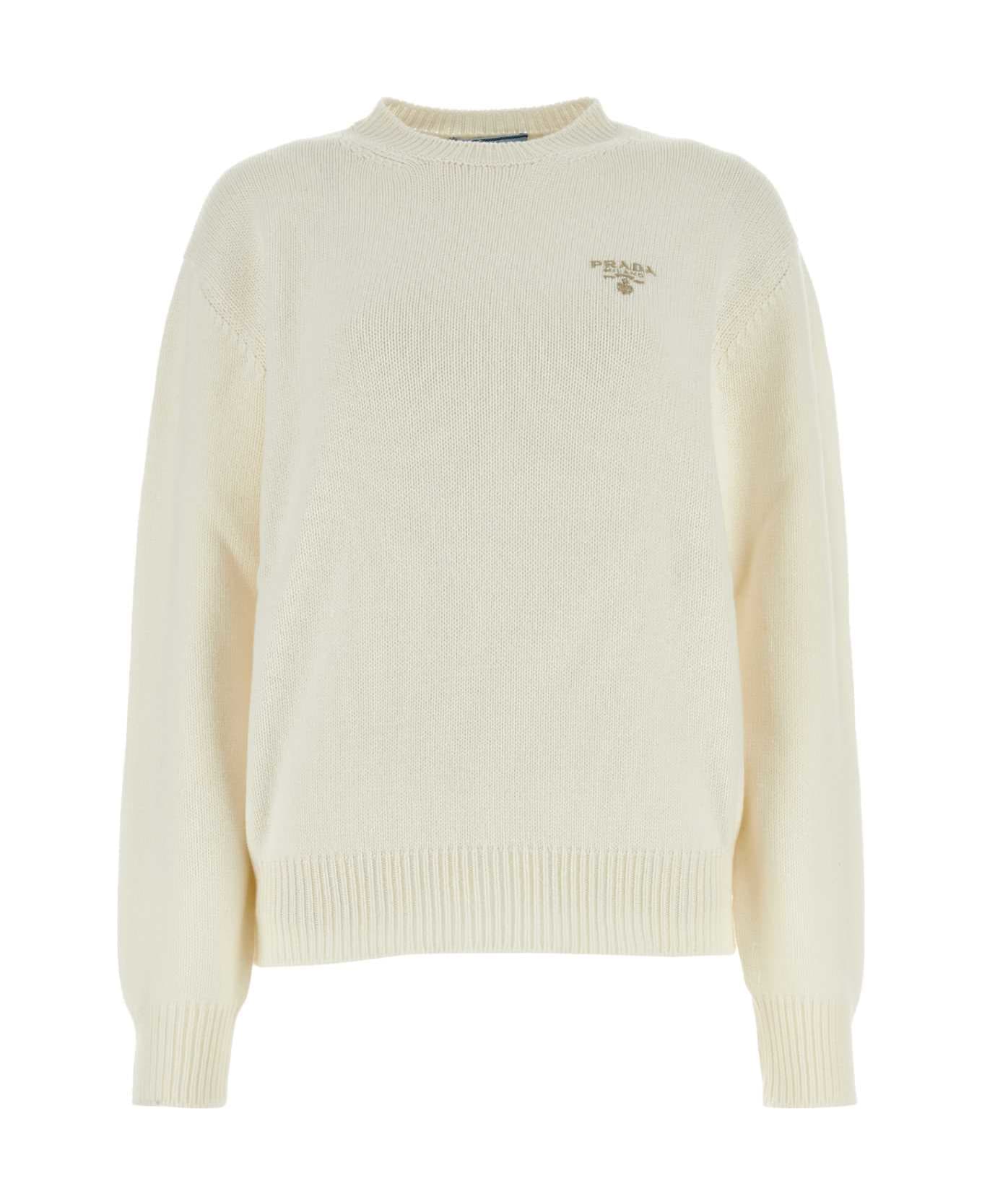 Prada Ivory Cashmere Sweater - BIANCO
