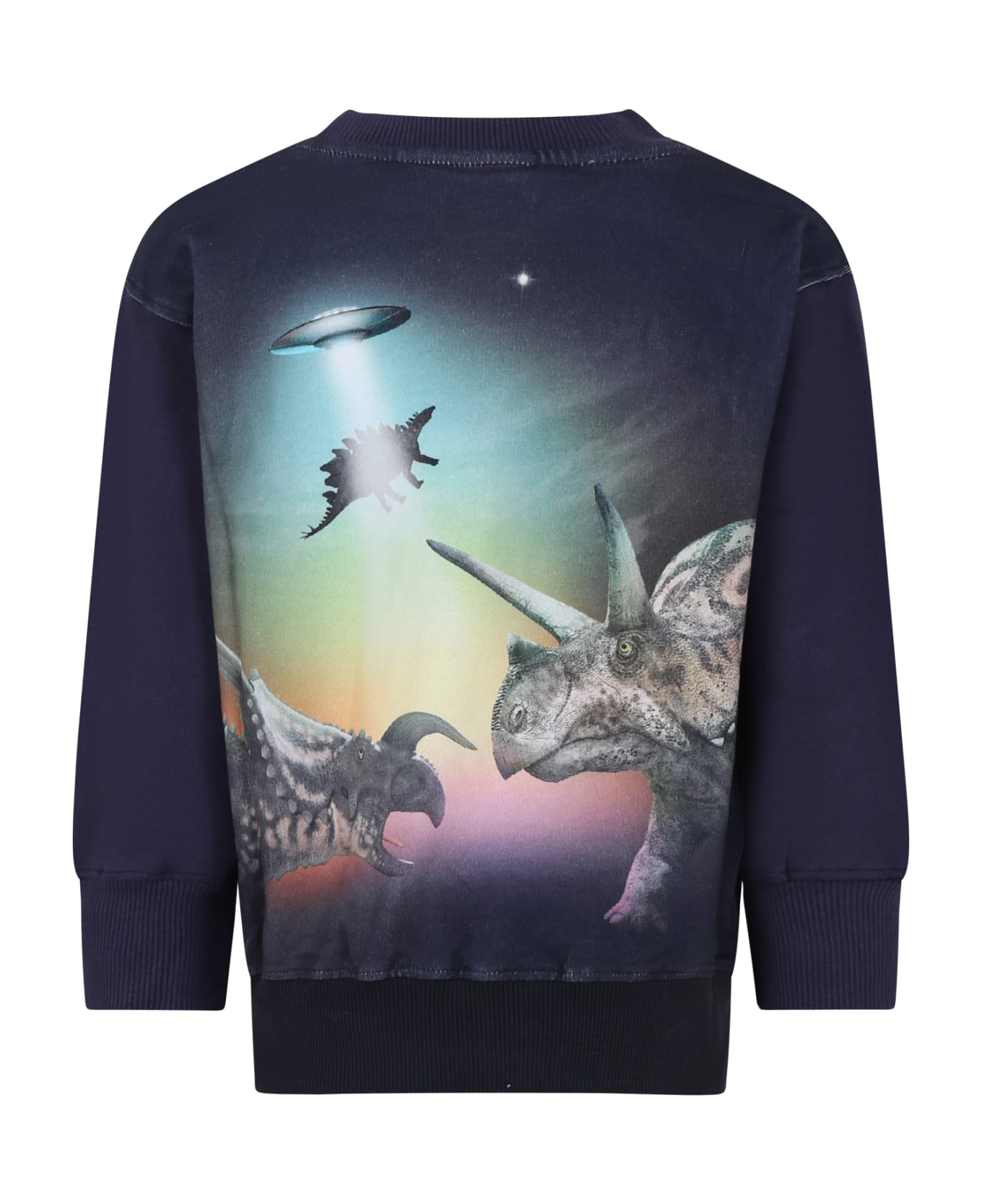 Molo Blue Sweatshirt For Boy With Dinosaurs - Blue
