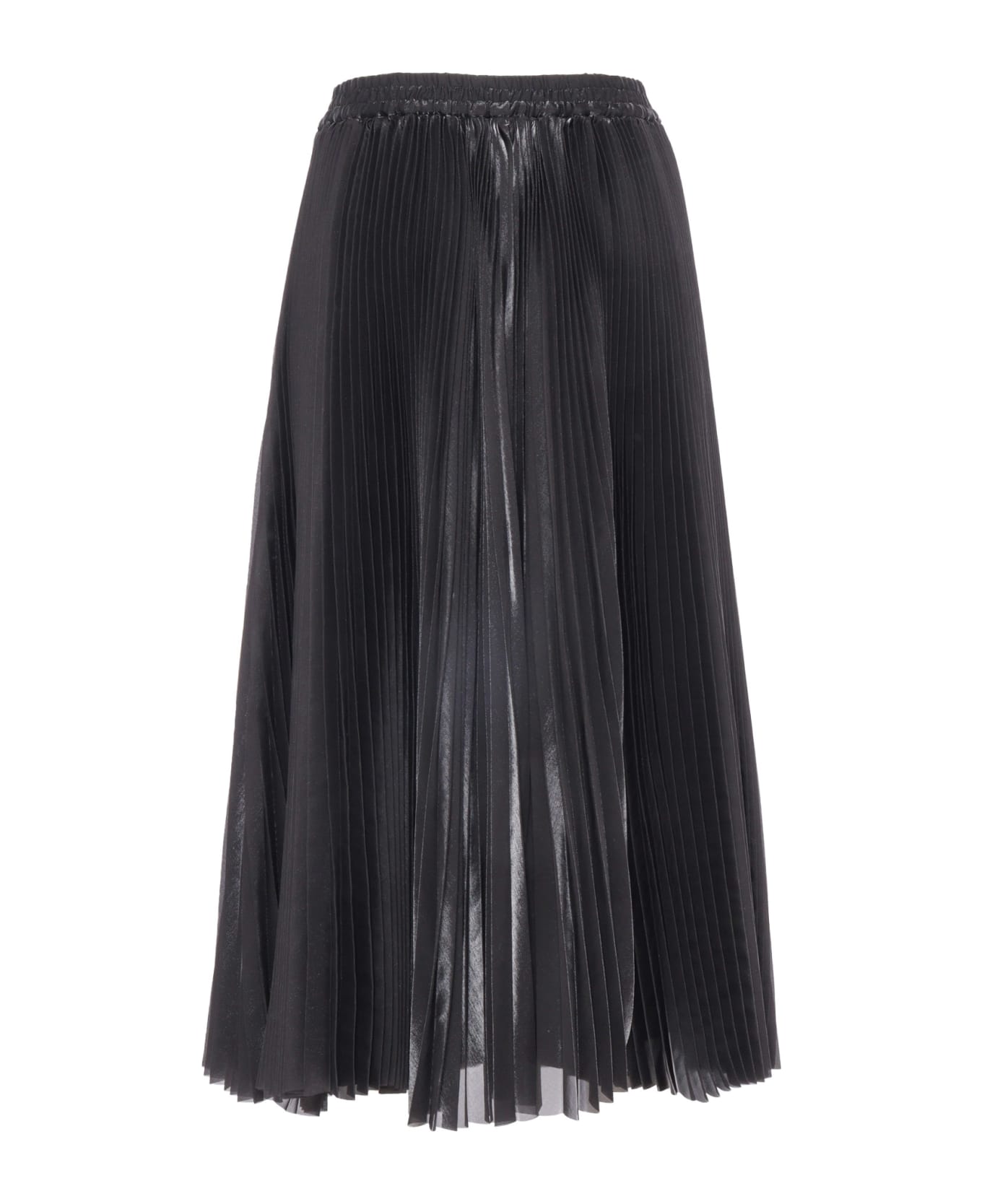 Parosh Shiny Pleated Skirt - Black