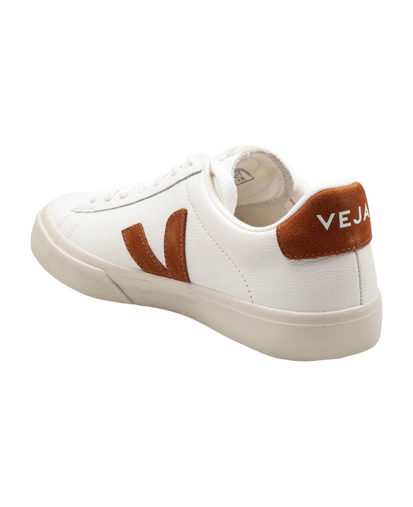 Veja Campo Chromefree In Leather Color White/camel - WHITE/CAMEL