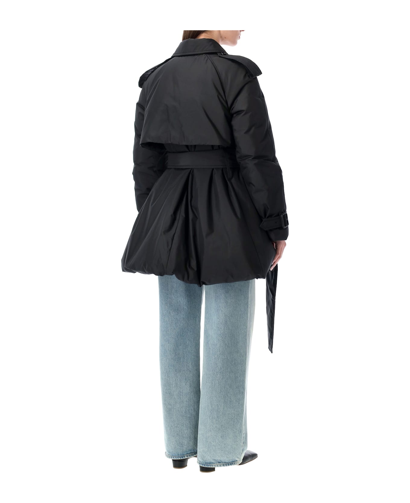 Burberry London Belted Berryhill Padded Car Coat - BLACK