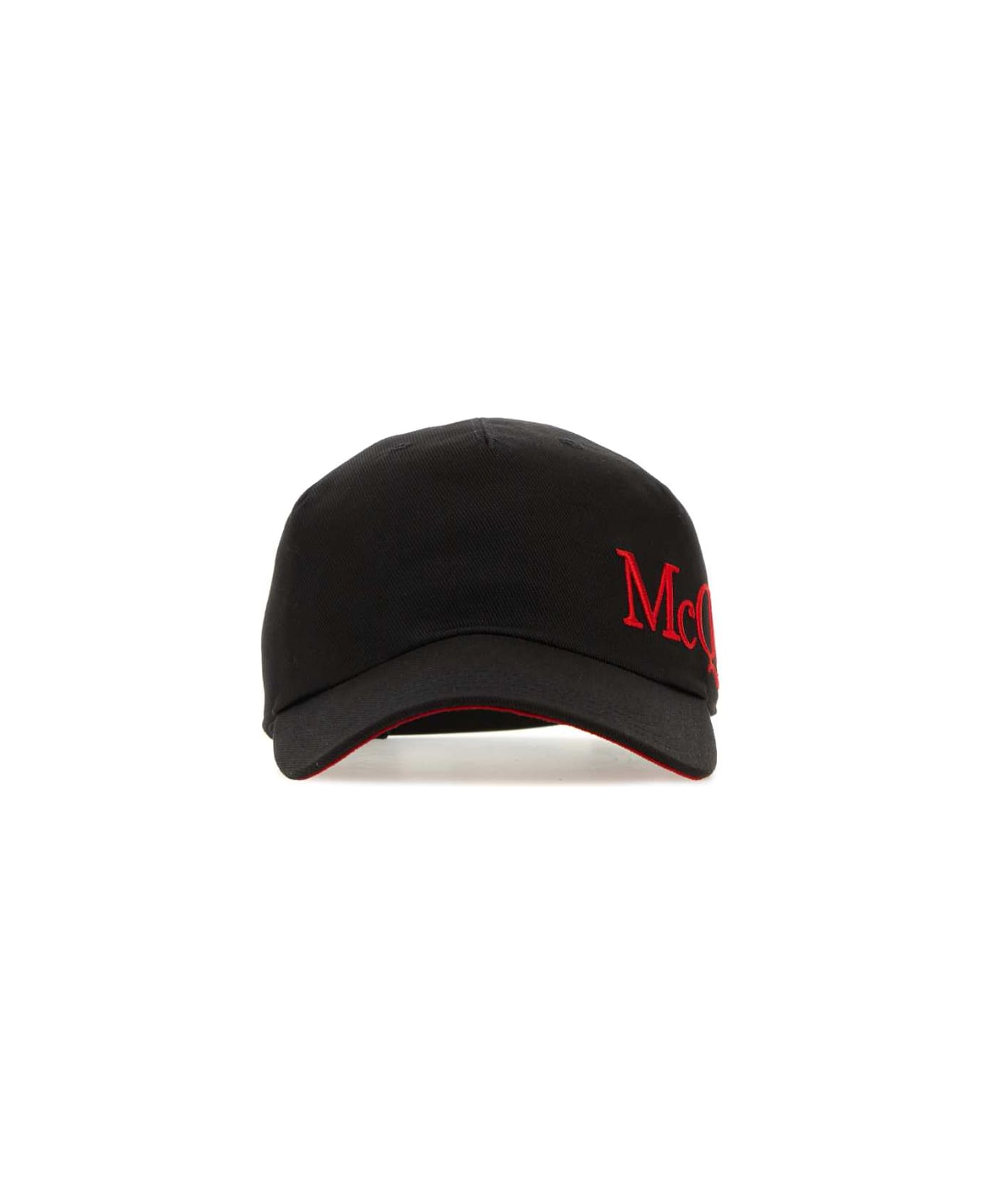 Alexander McQueen Black Cotton Baseball Hat - BLACKRED