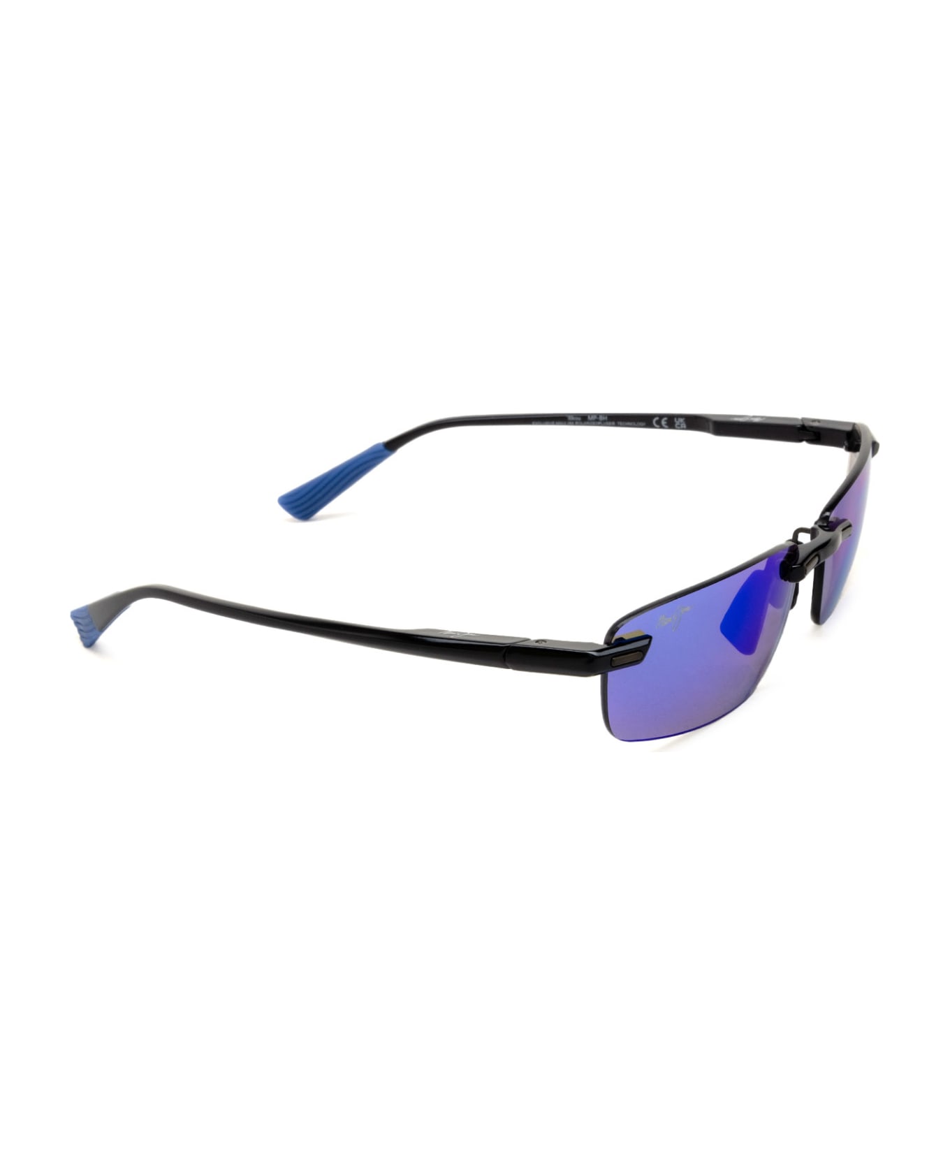 Maui Jim Mj630 Shiny Black W/ Blue Sunglasses - Shiny Black W/ Blue