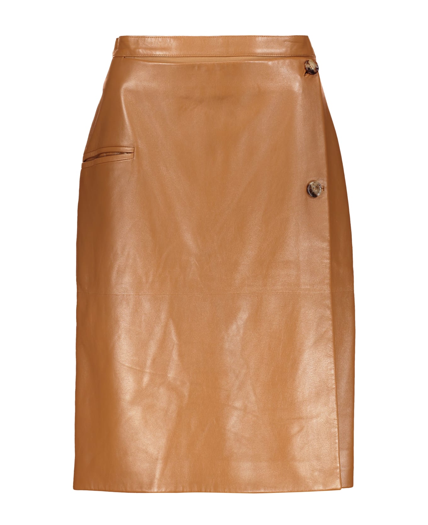 Burberry Leather Skirt - brown