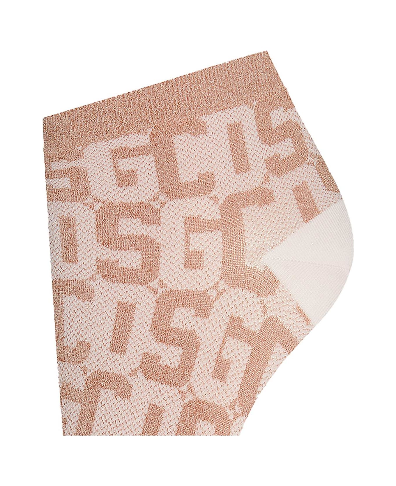 Wolford Monogram Socks - PINK MONO (Pink)