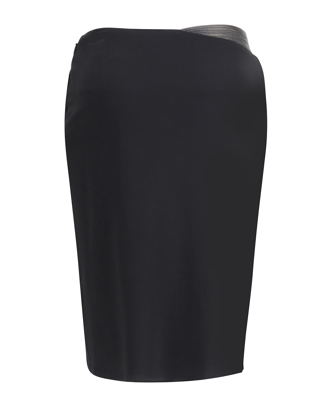 Versace Draped Jersey Skirt - BLACK