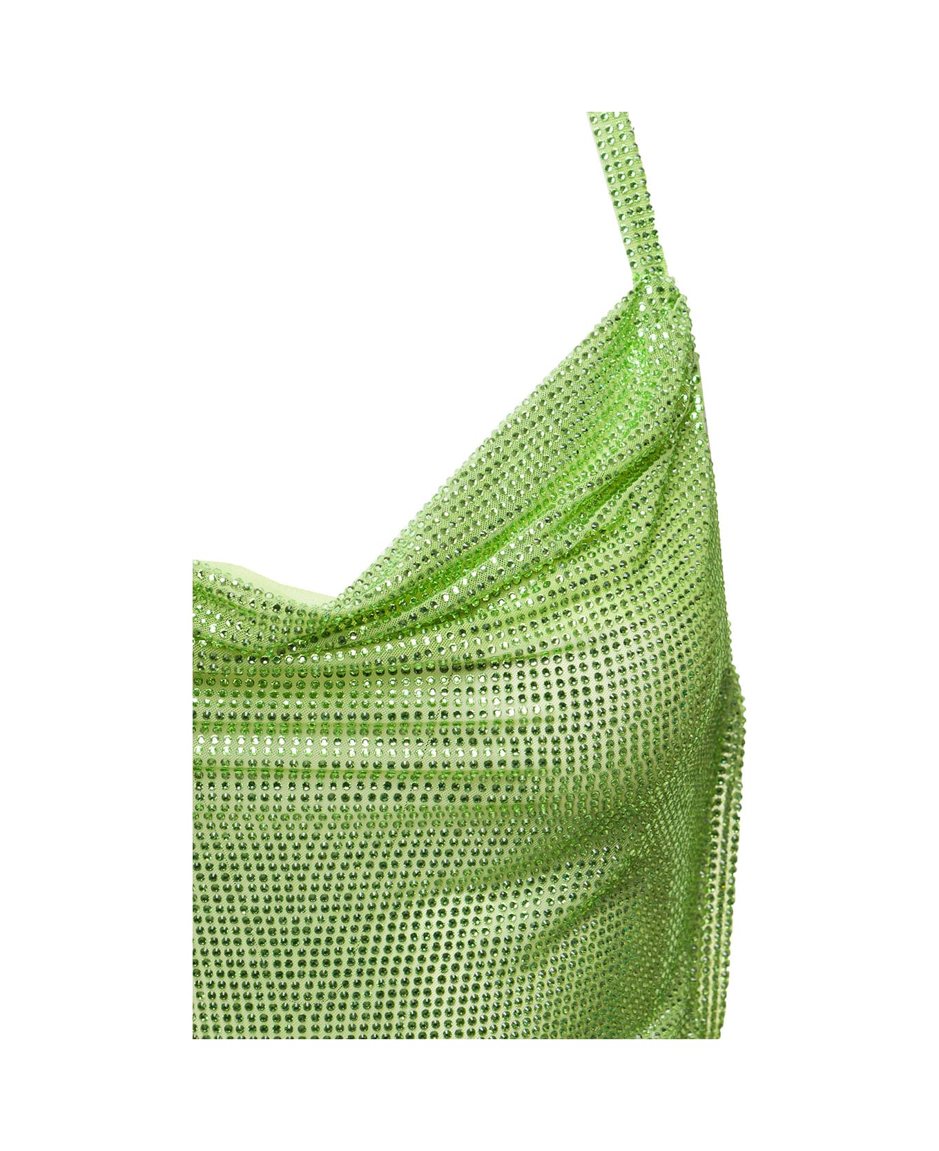 Giuseppe di Morabito Green Halterneck Top With Crystals Open Back Polyamide Woman - Green