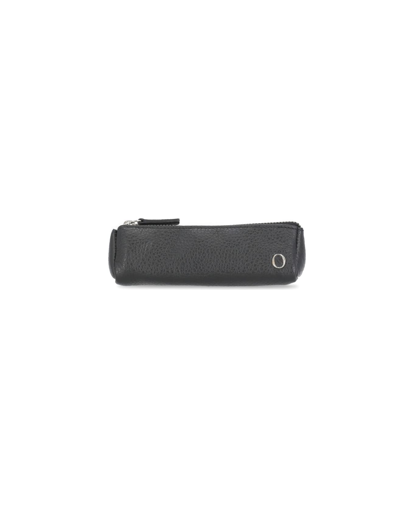 Orciani Micron Leather Coin Case - Black