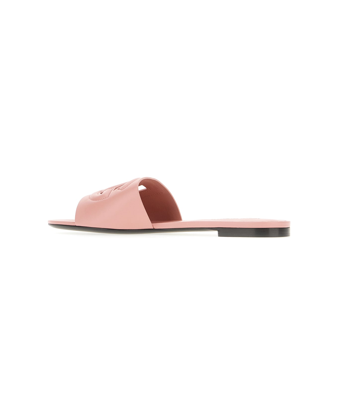 Dolce & Gabbana Mauve Leather Slippers - PINK