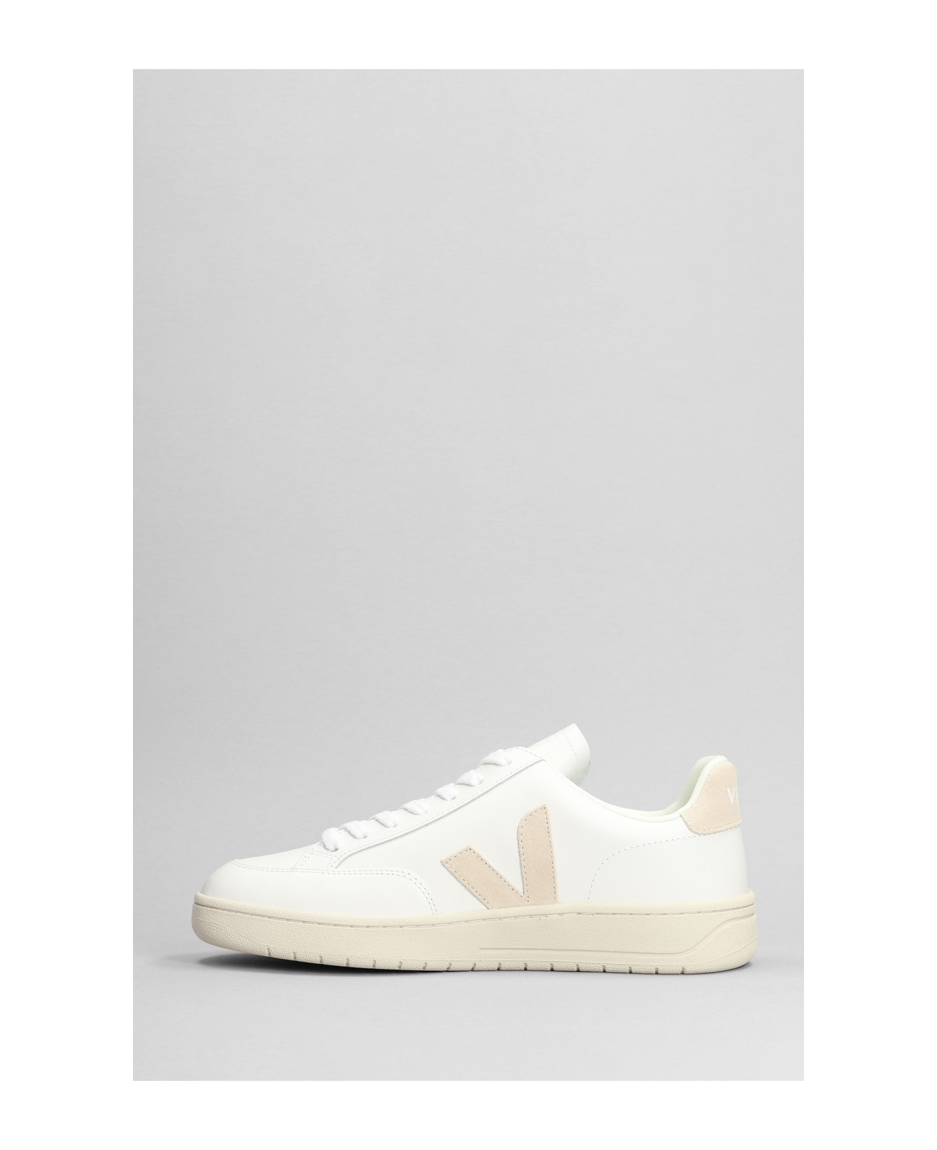 Veja V-12 Sneakers In White Leather - Bianco