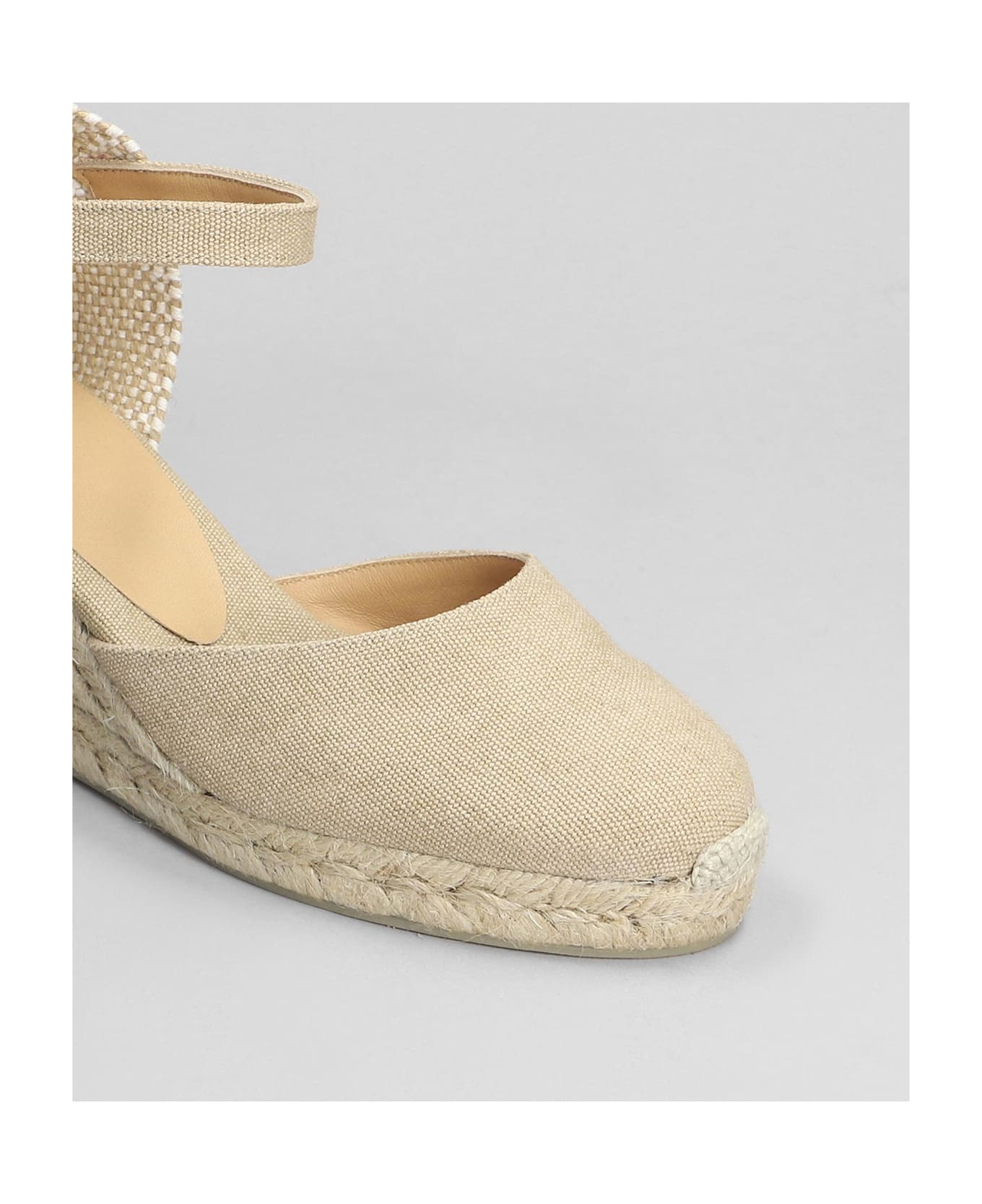Castañer Carol 6-002 Wedges In Beige Canvas - beige