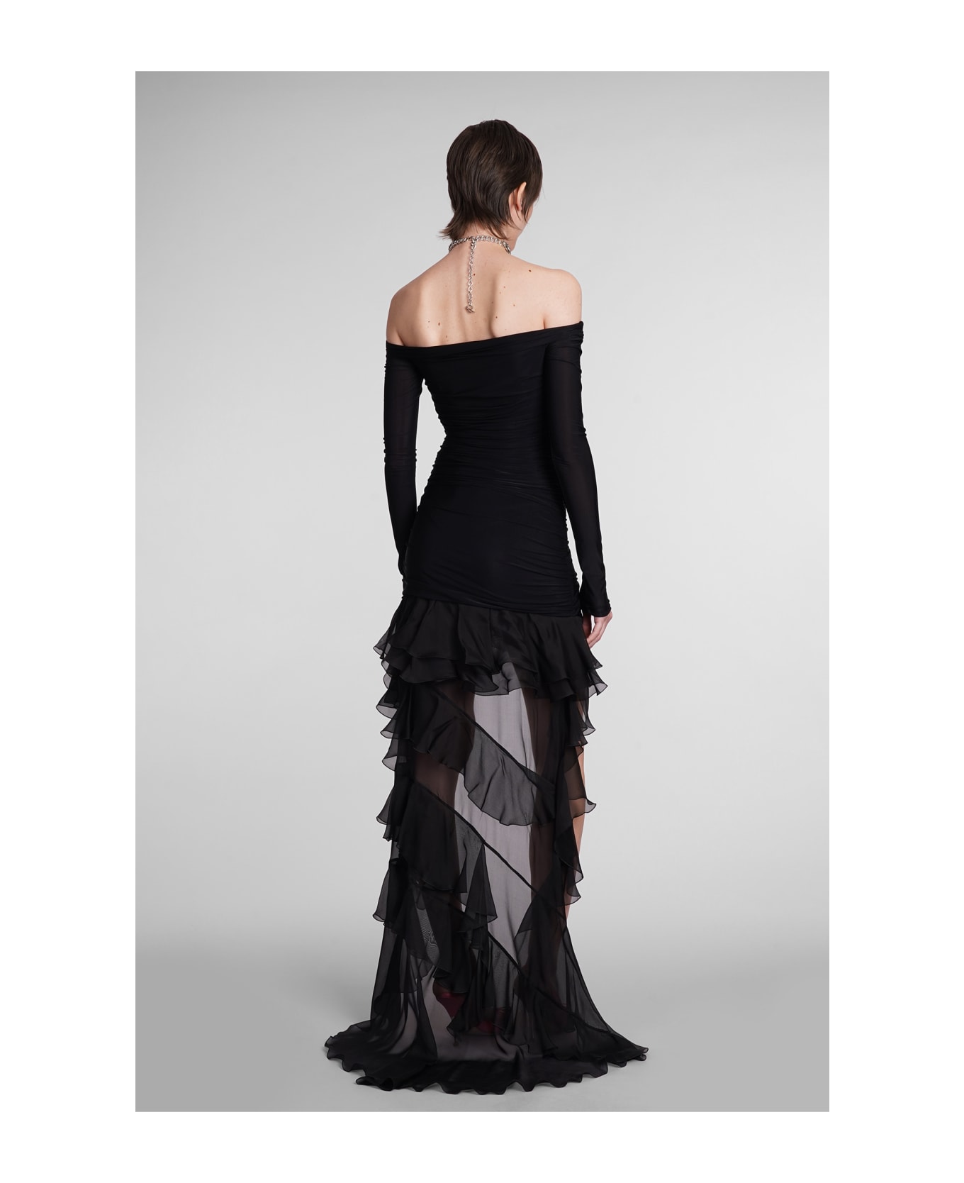 Blumarine Dress In Black Polyamide - BLACK ワンピース＆ドレス