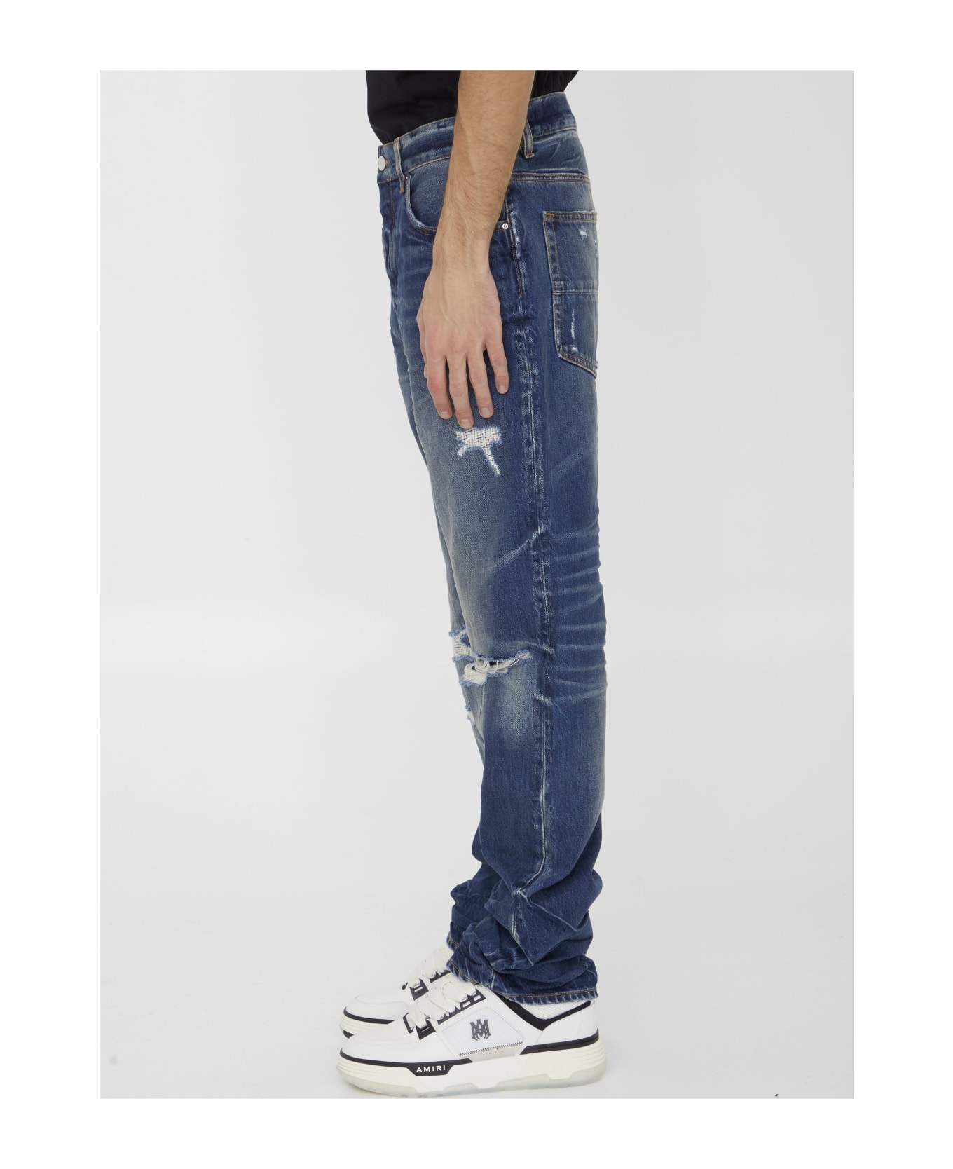 AMIRI Fractured Straight Jeans - BLUE
