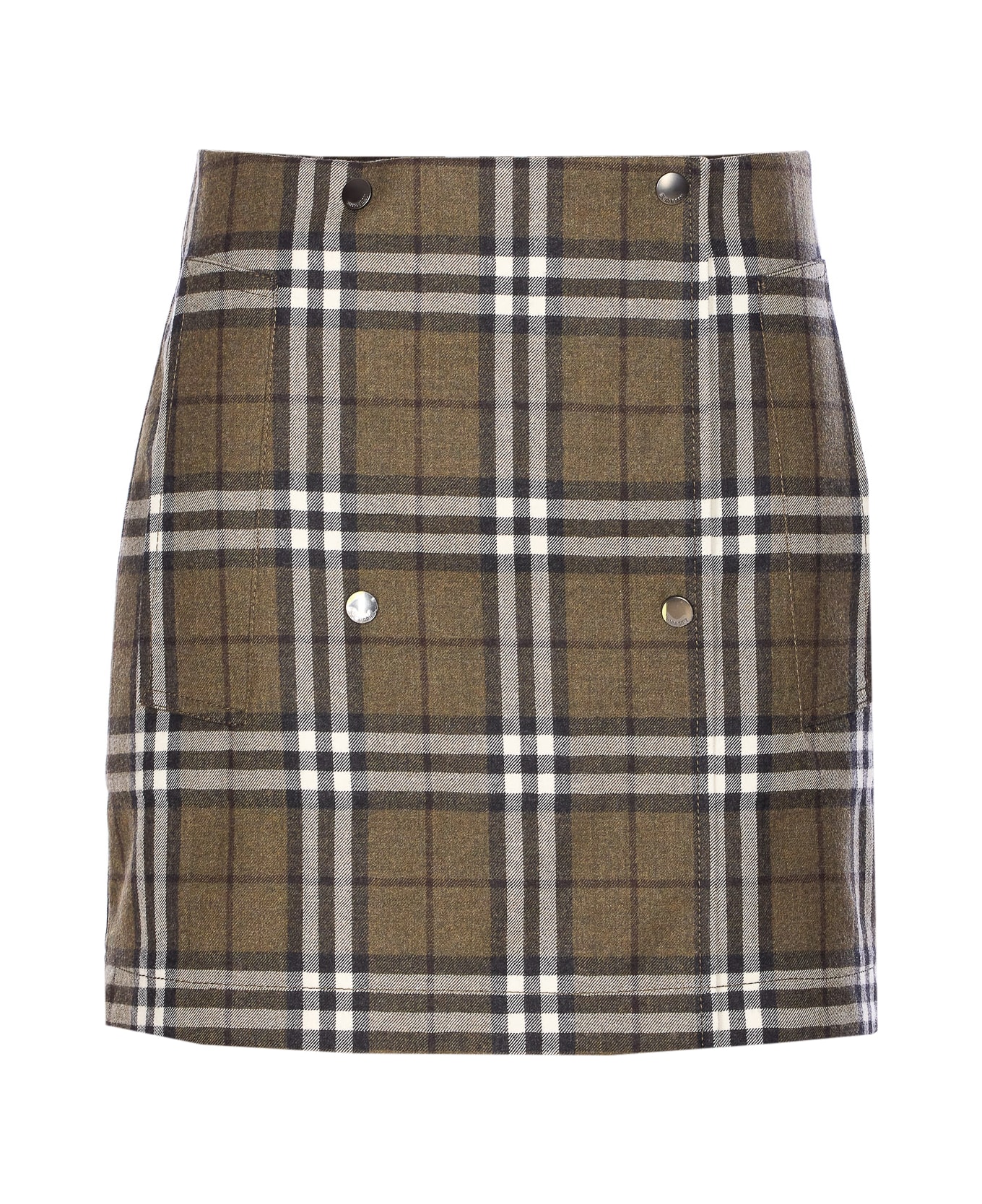 Burberry Trench Check Skirt - Green