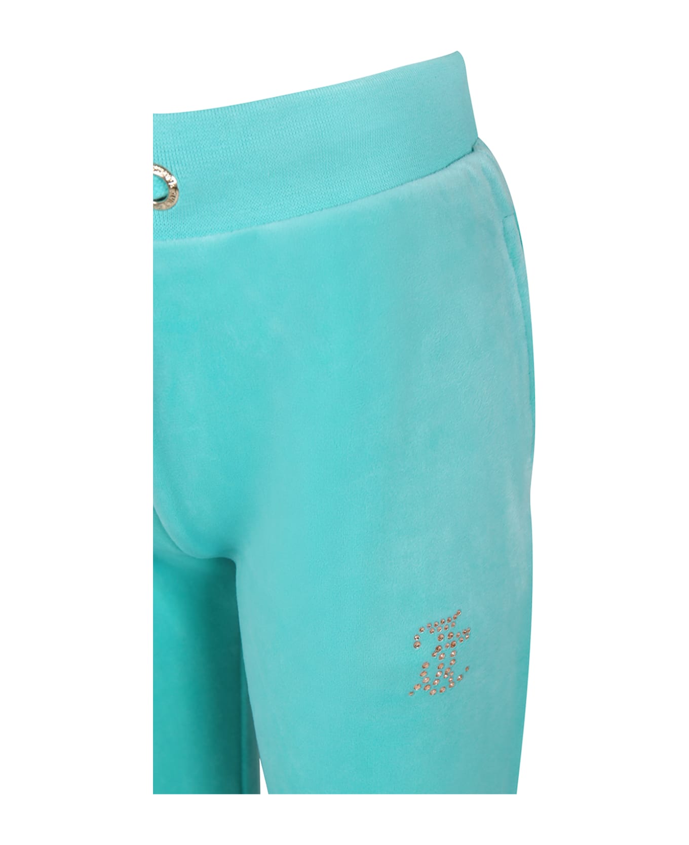 Juicy Couture Green Trousers For Girl With Logo - Green