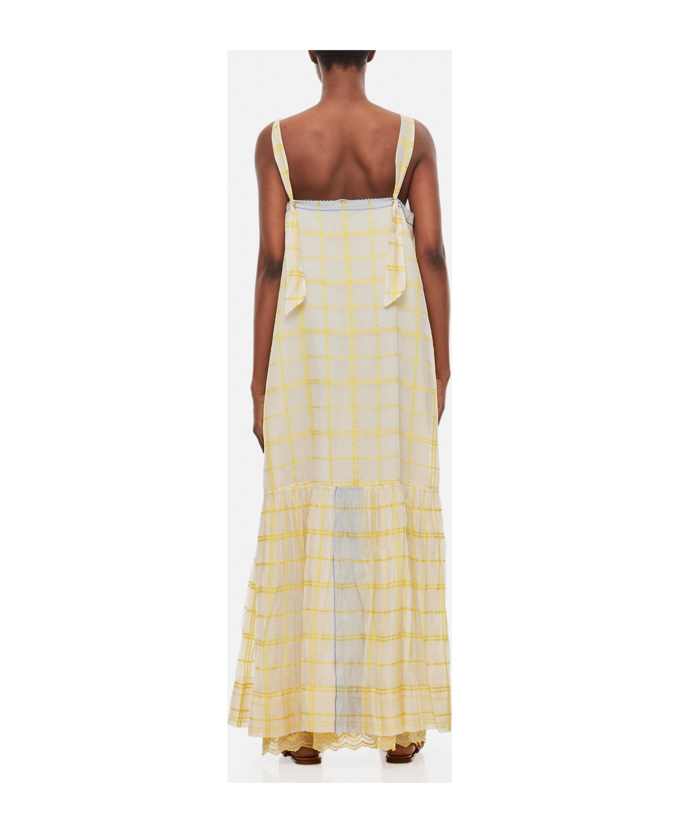 Péro Checkered Maxi Dress - Yellow