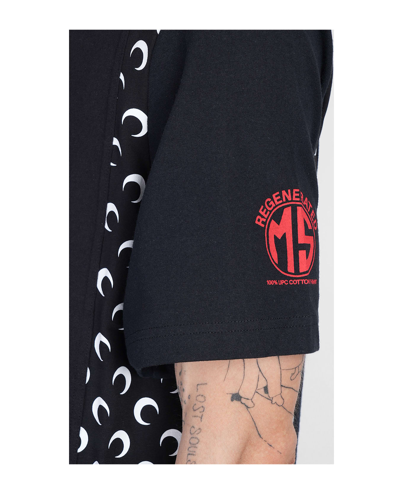 Marine Serre T-shirt In Black Cotton - black