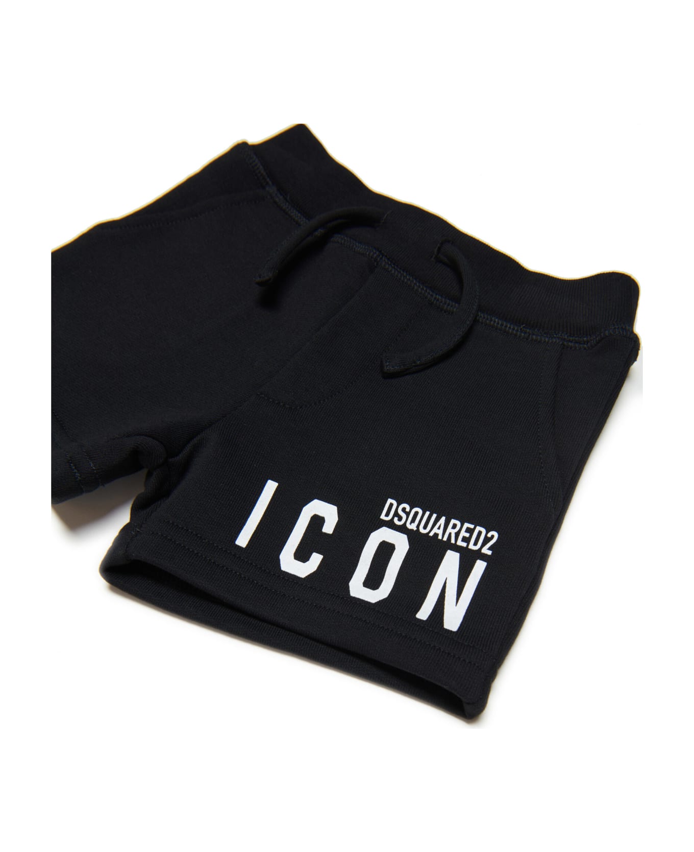 Dsquared2 D2p609b-icon Shorts Dsquared Black Cotton Shorts With Icon Logo - Black