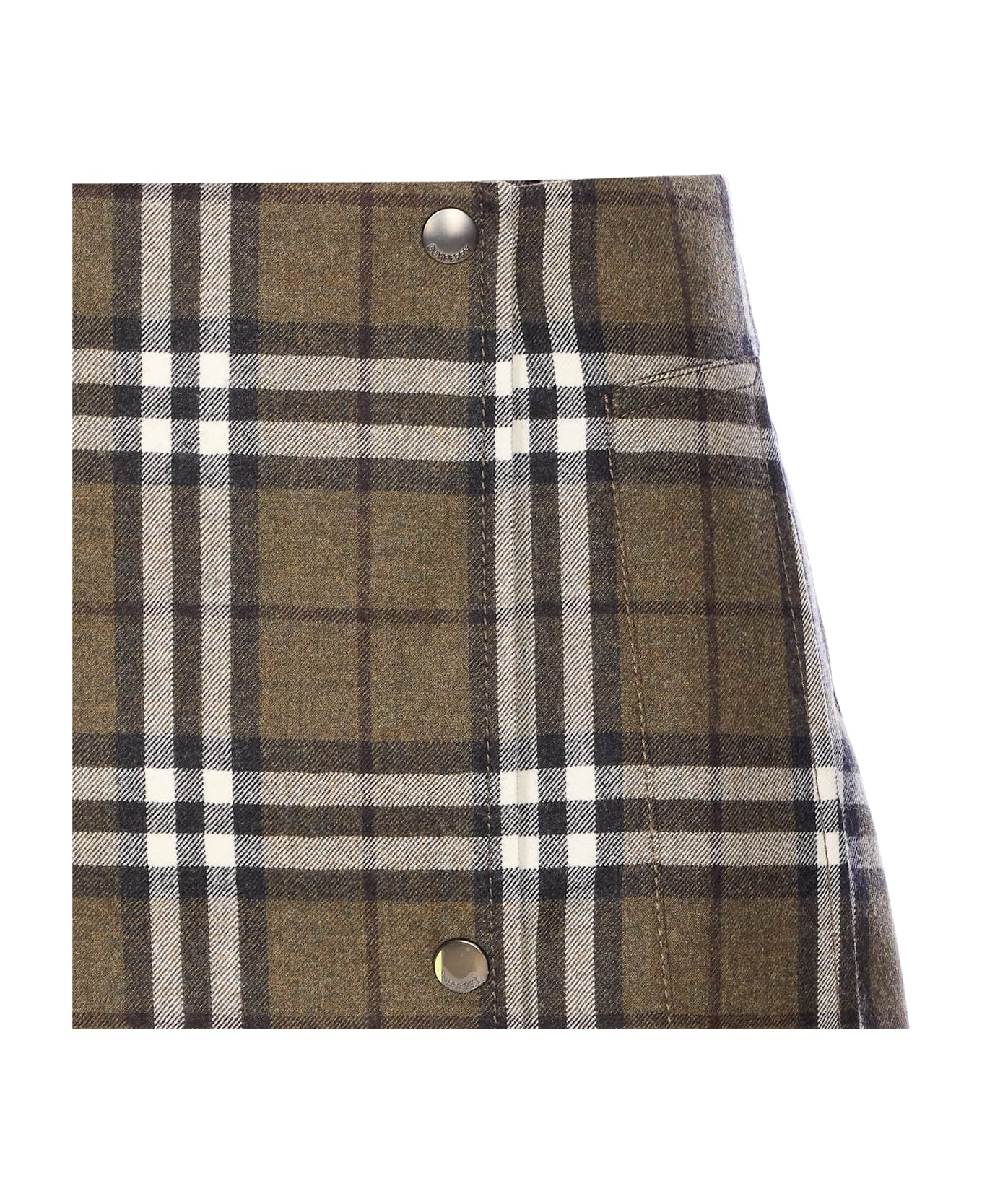 Burberry Trench Check Skirt - Green