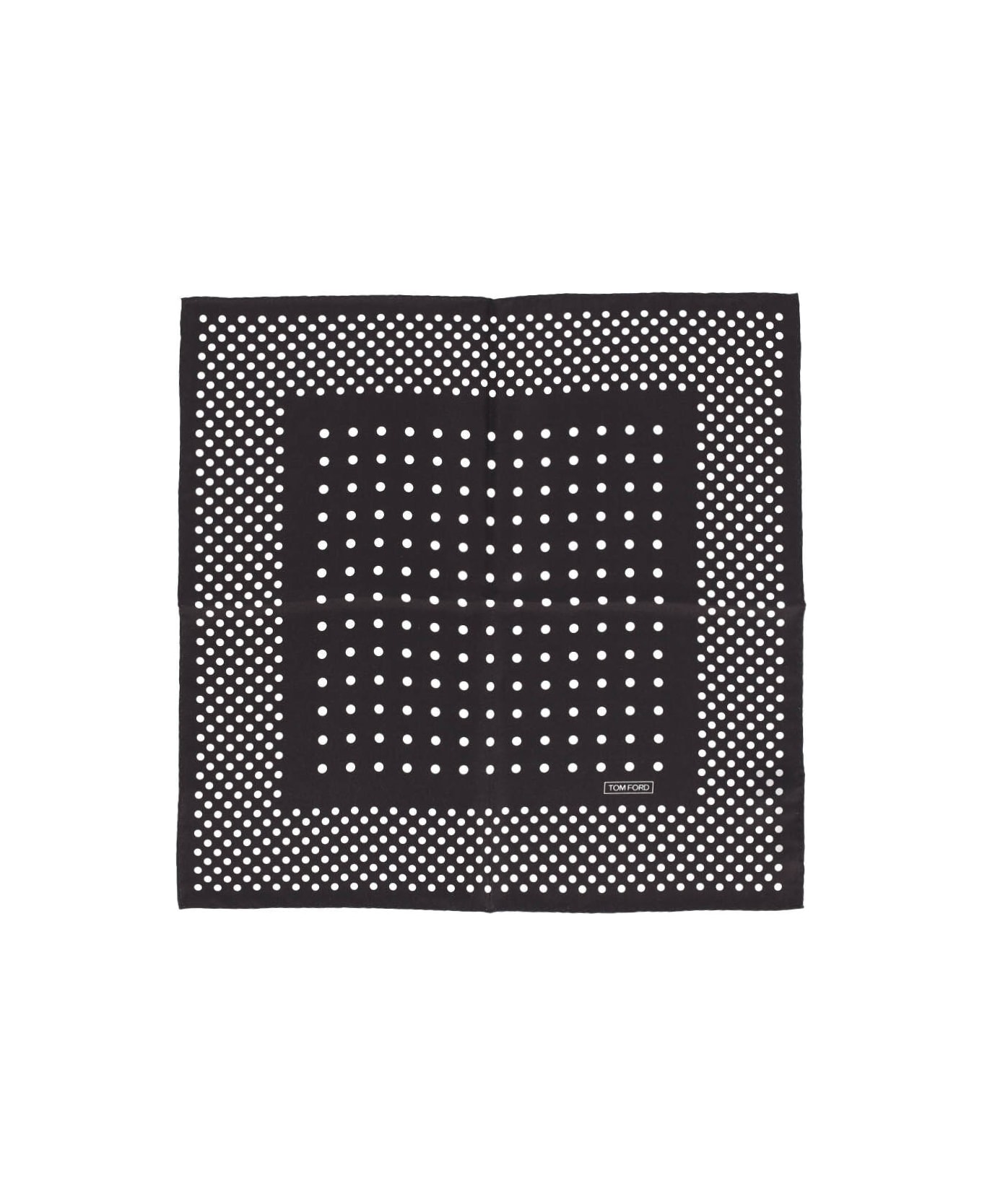 Tom Ford Polka Dot Silk Scarf - Brown