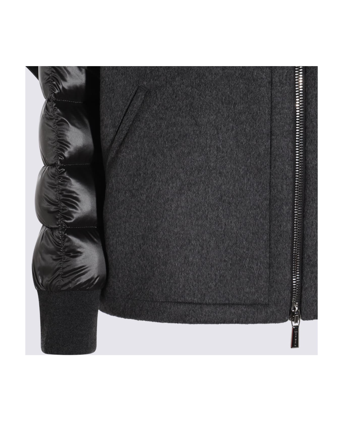 Moorer Dark Grey Wool Down Jacket - Grey