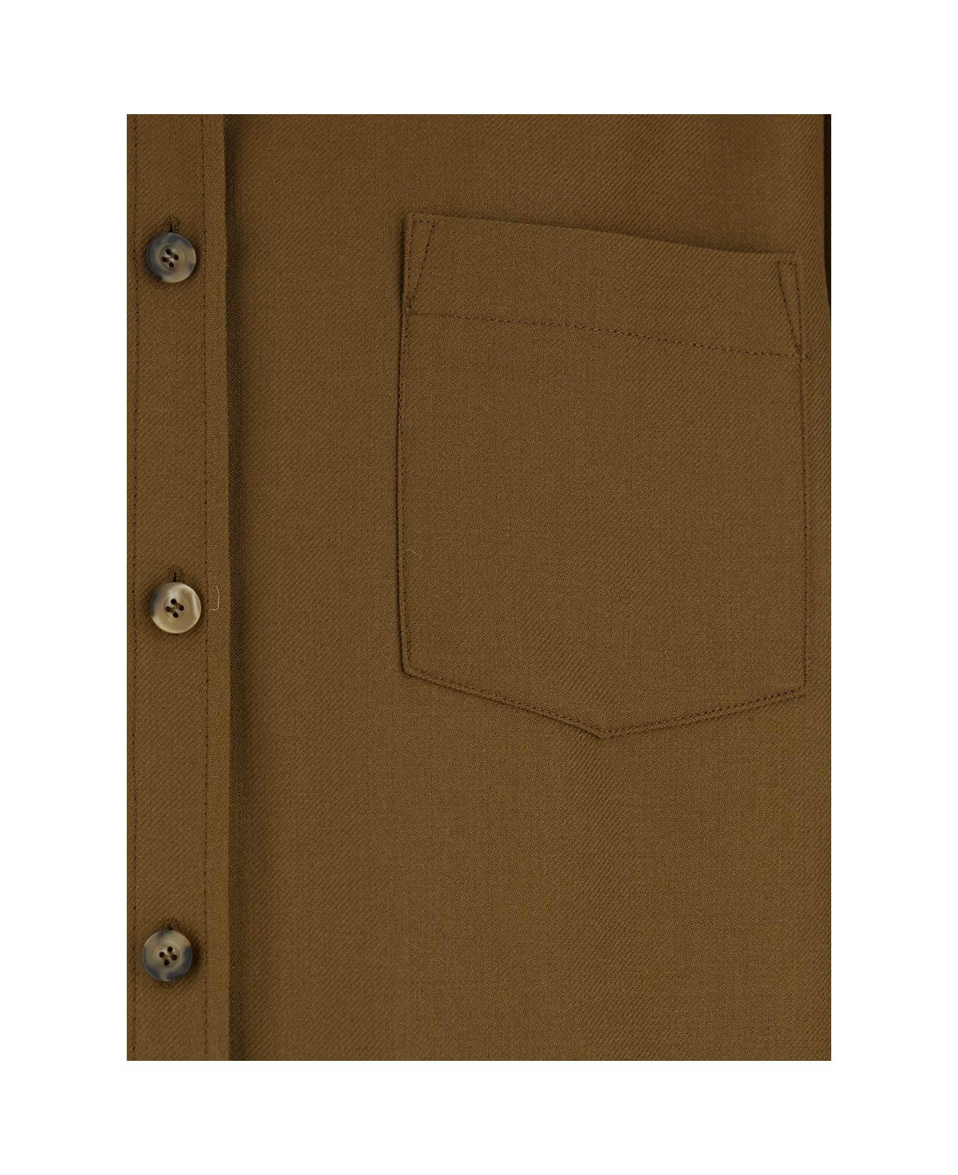 A.P.C. Brown Jacket With Classic Collar And Buttoned Cuffs In Wool Blend Man - Brown