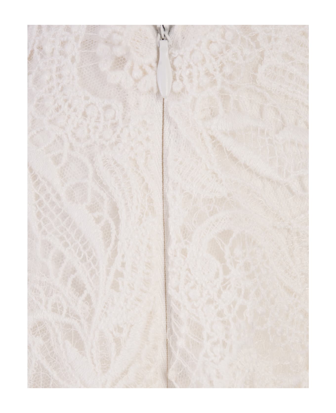 Ermanno Scervino Short A-line Skirt In White Lace - White