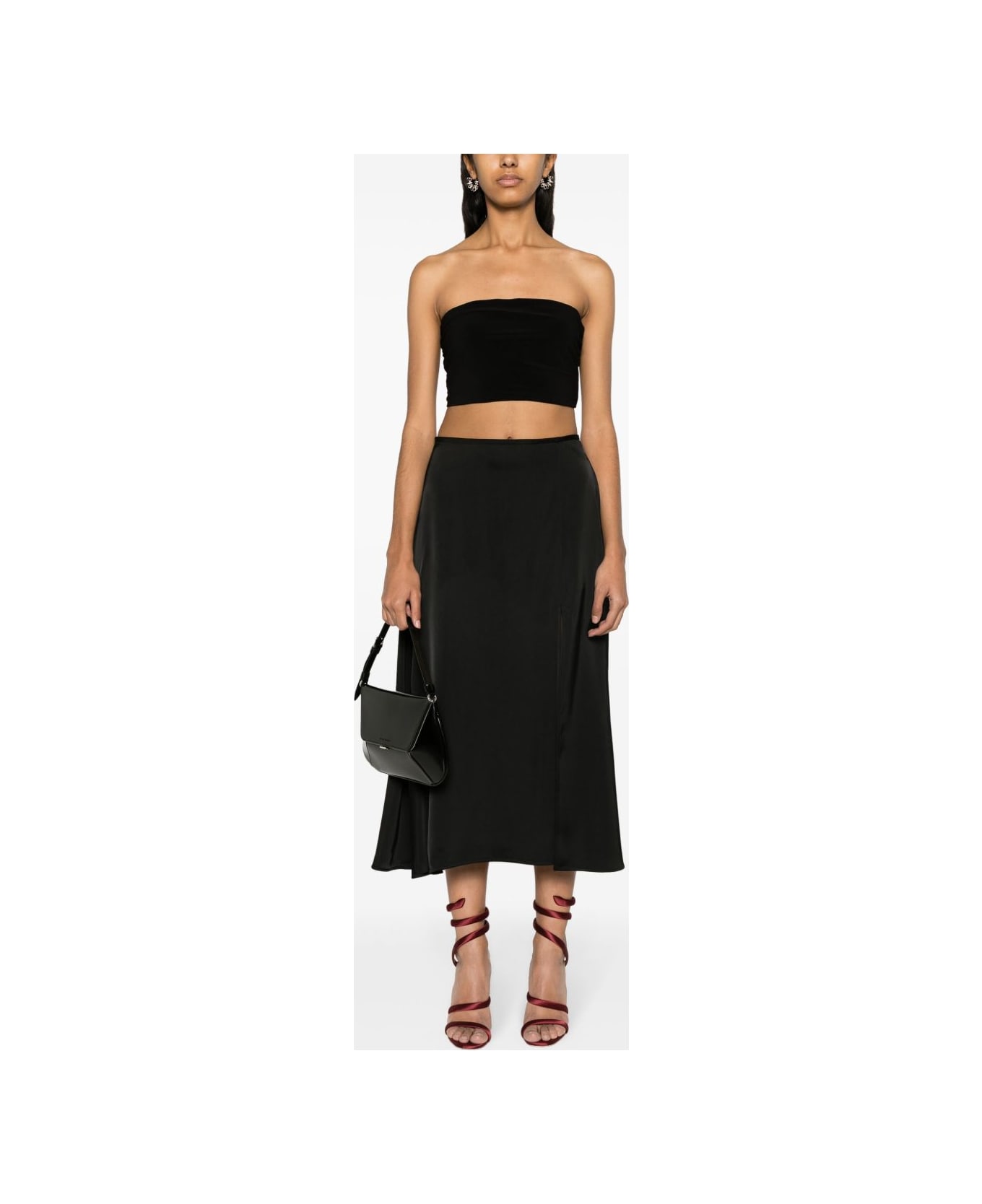 Norma Kamali Strapless Cropped Top - Black