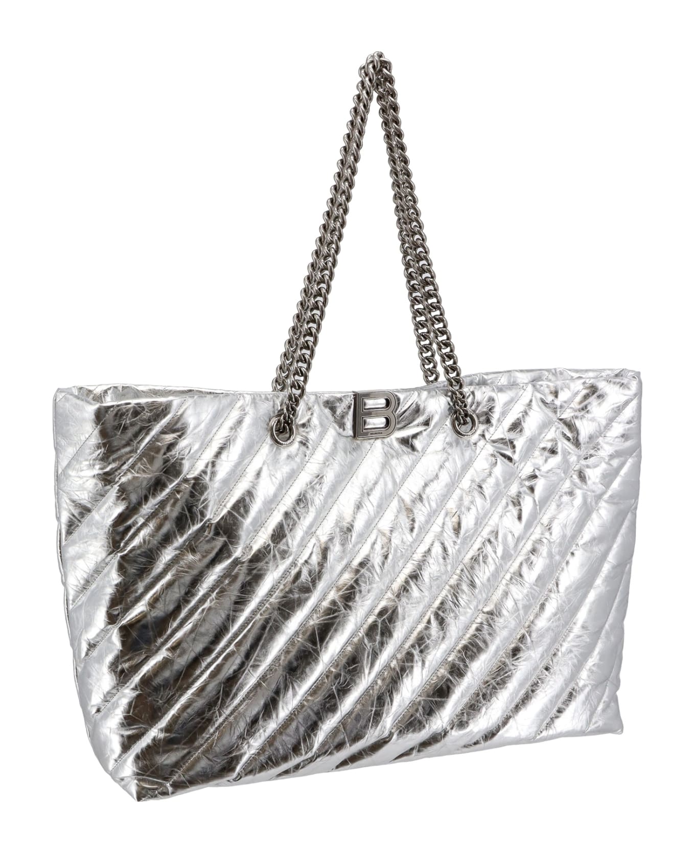 Balenciaga All Crush Shoulder Bag - Silver