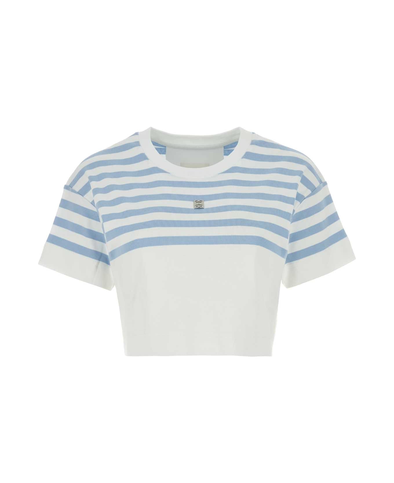 Givenchy White Cotton T-shirt - WHITELIGHTBLUE