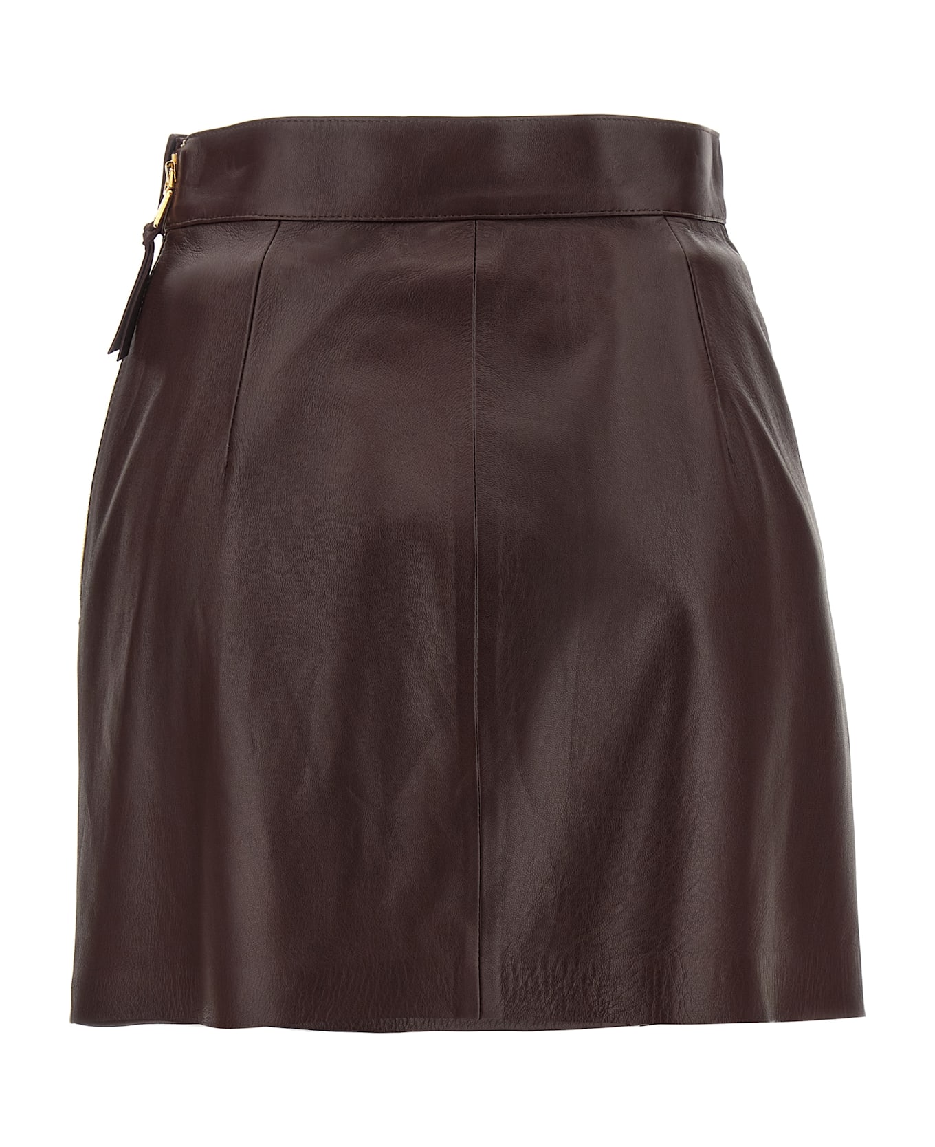 Elisabetta Franchi Nappa Skirt - Bordeaux