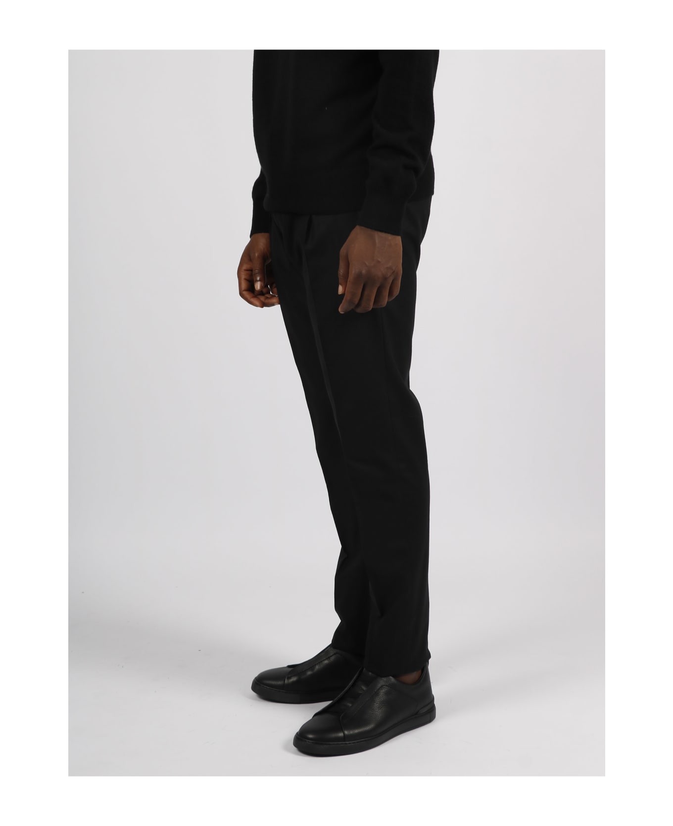 Tagliatore Wool Stretch Tailored Trousers - Black
