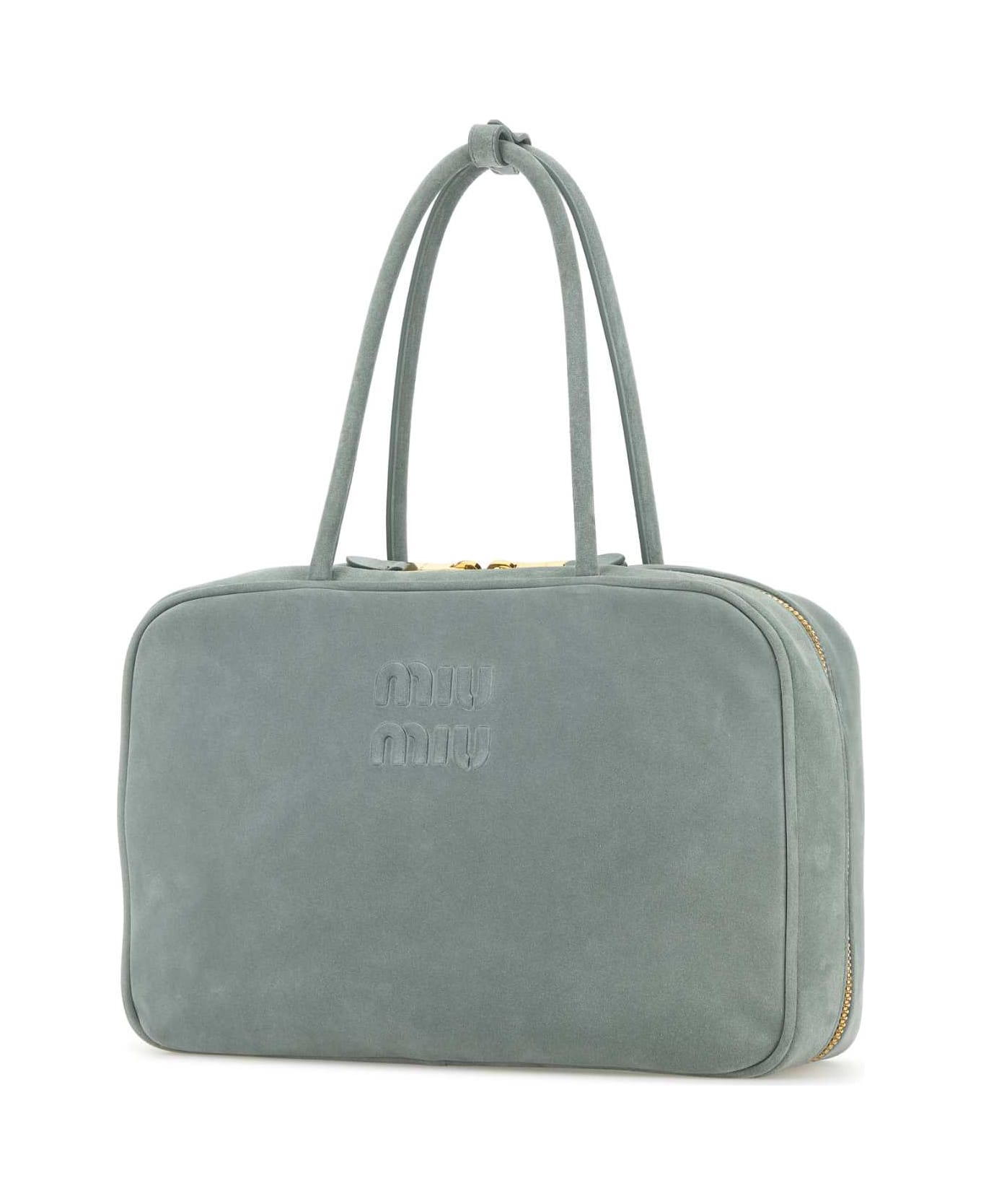 Miu Miu Powder Blue Suede Handbag - LINFA